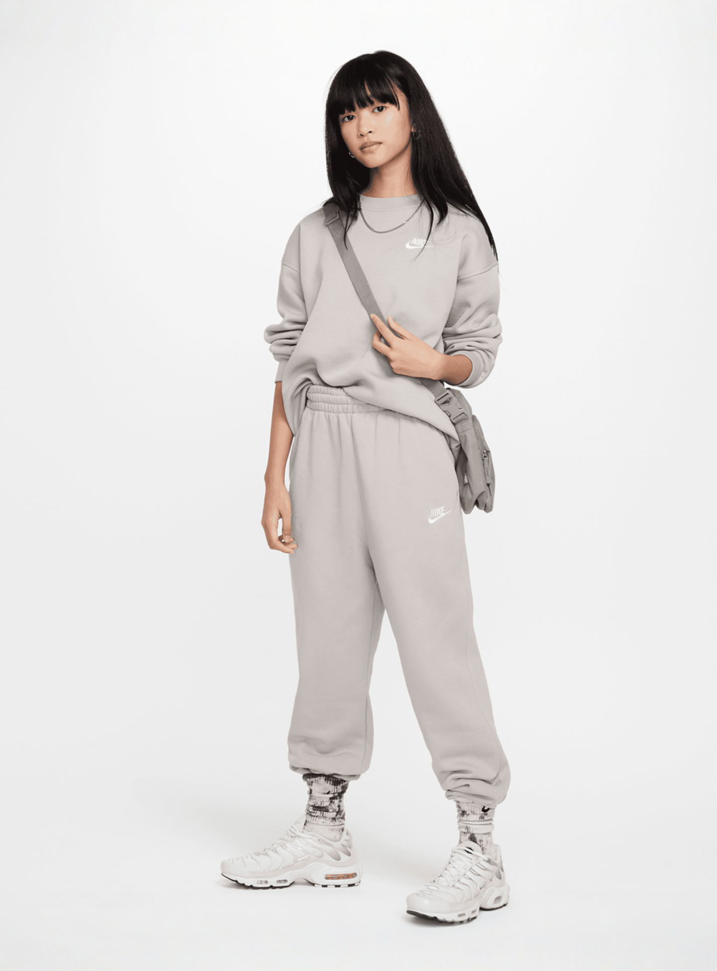 Nike, Sportswear Club Fleece Loose Pants, grey, Image 7 of 7