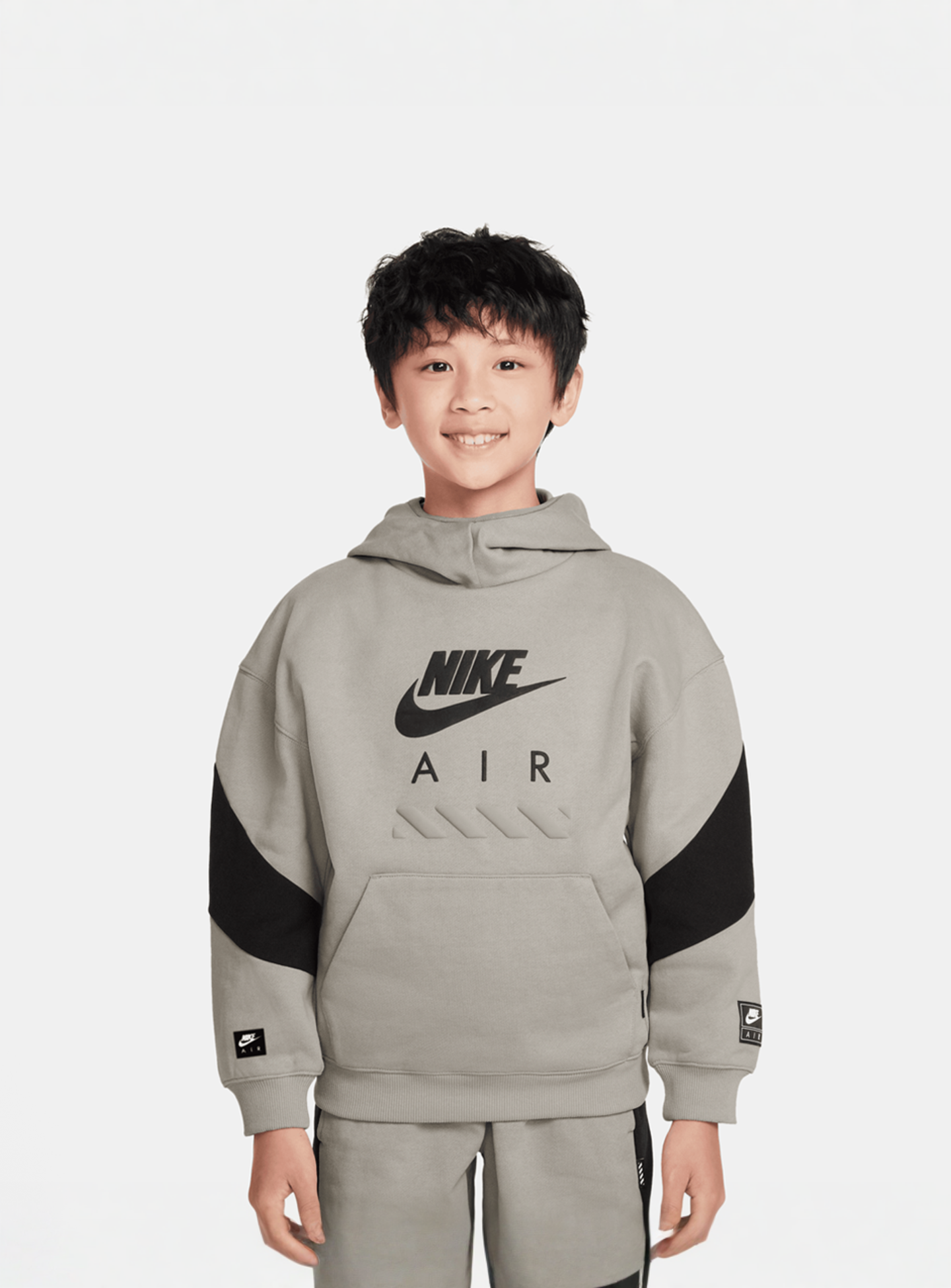 Nike, Air Fleece Hoodie, grey, Image 1 of 3