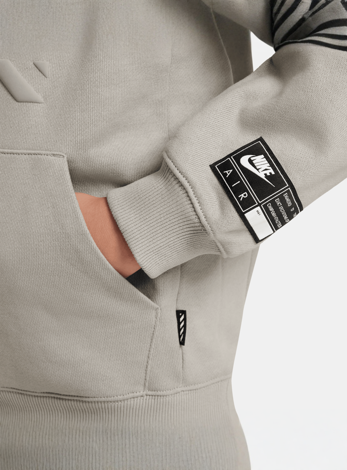 Nike, Air Fleece Hoodie, grey, Image 3 of 3