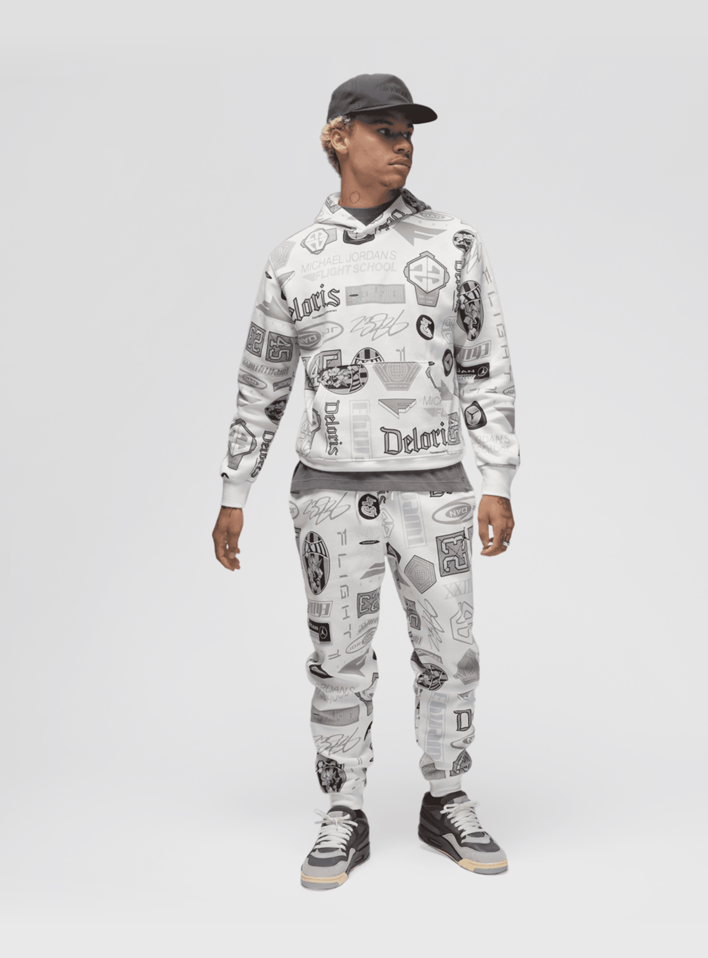Jordan, Essentials All Over Print Fleece Pants, beige, Image 6 of 6