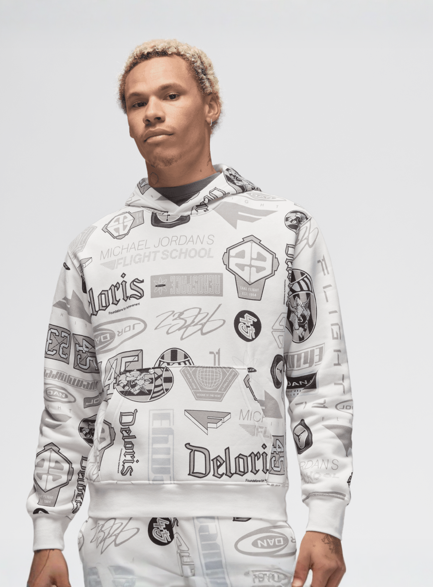 Jordan, Essential Allover Print Hoodie, beige, Image 1 of 5