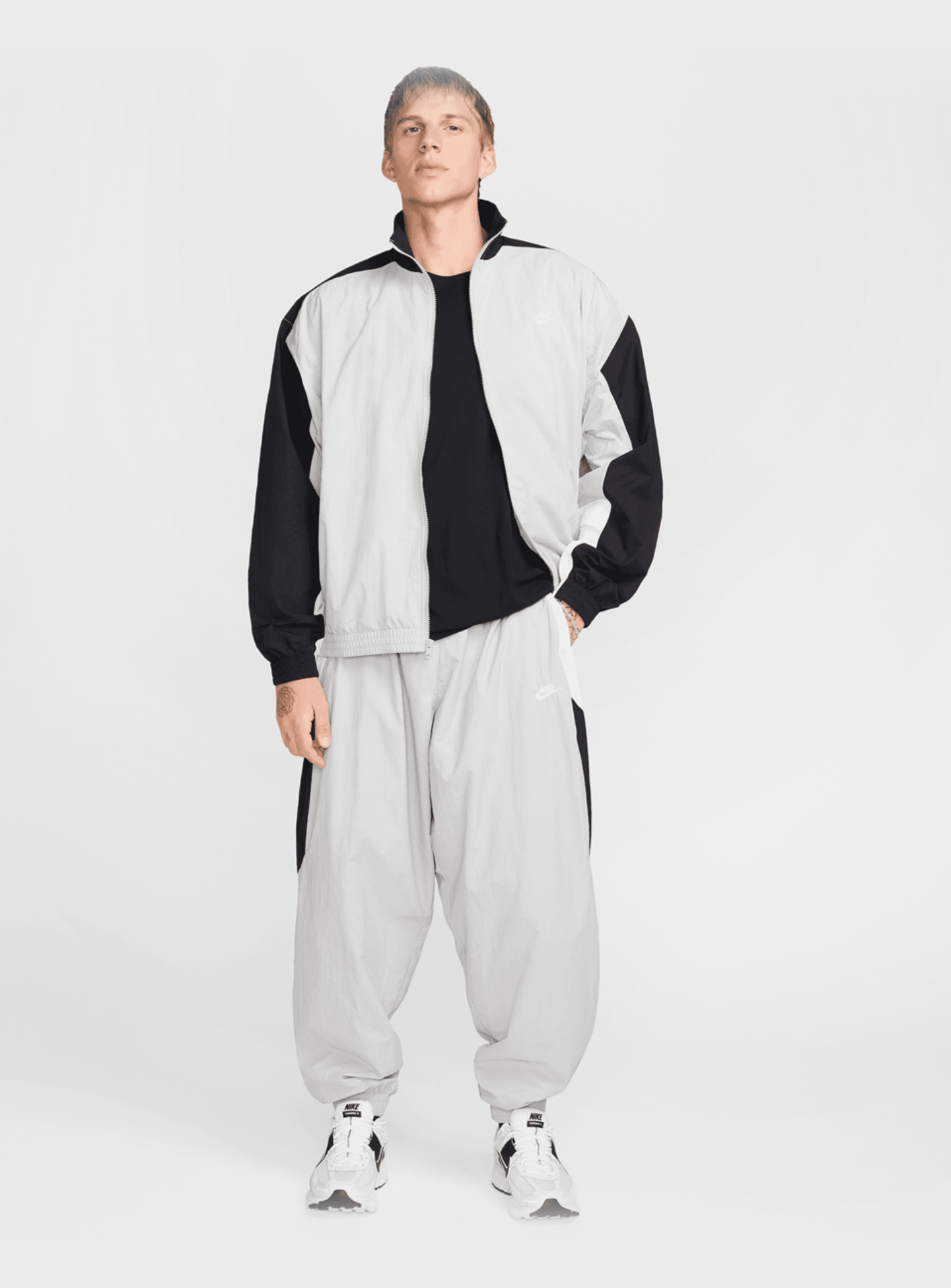 Nike, Club Woven Oversized Track Pants, grey, Image 5 of 5