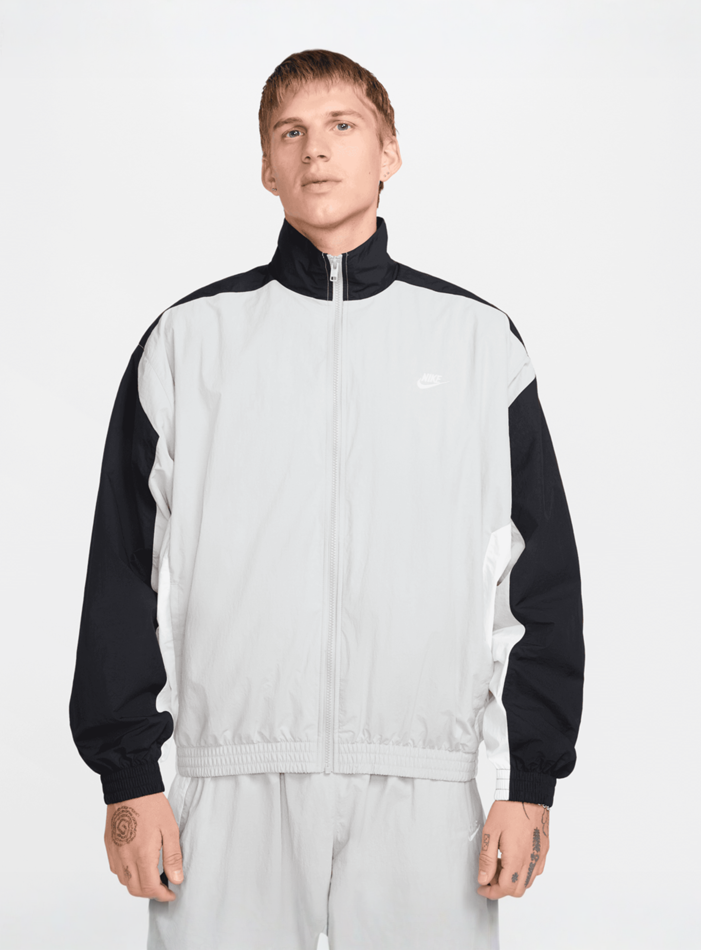 Nike, Club Woven Oversized Track Jacket, grey, Image 1 of 5