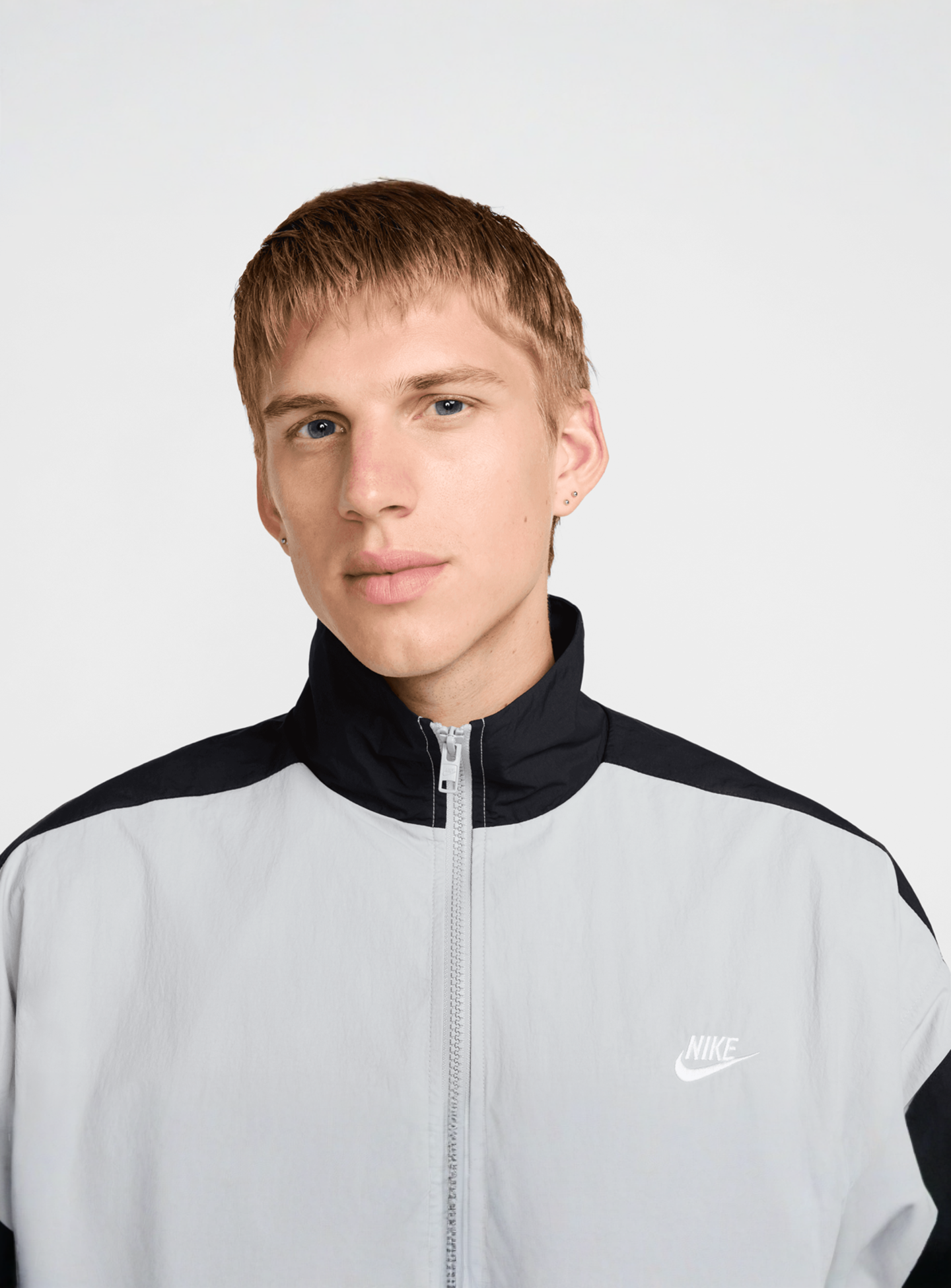Nike, Club Woven Oversized Track Jacket, grey, Image 3 of 5