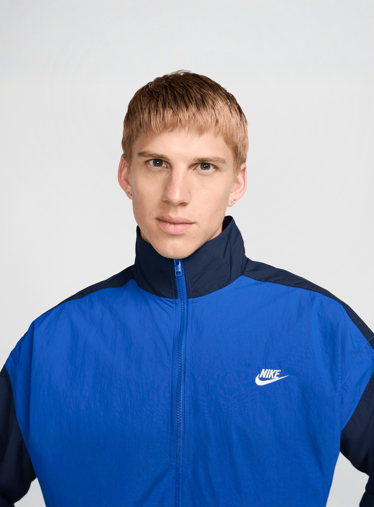 Nike, Club Woven Oversized Track Jacket, blue, Image 3 of 6