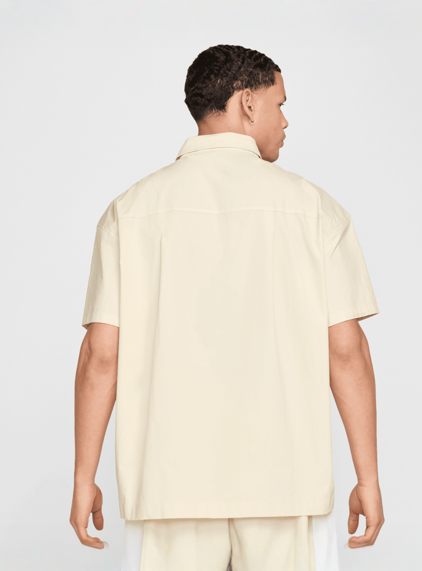 Nike, Club Short Sleeve Buttoned Oversized Shirt, beige, Image 2 of 6