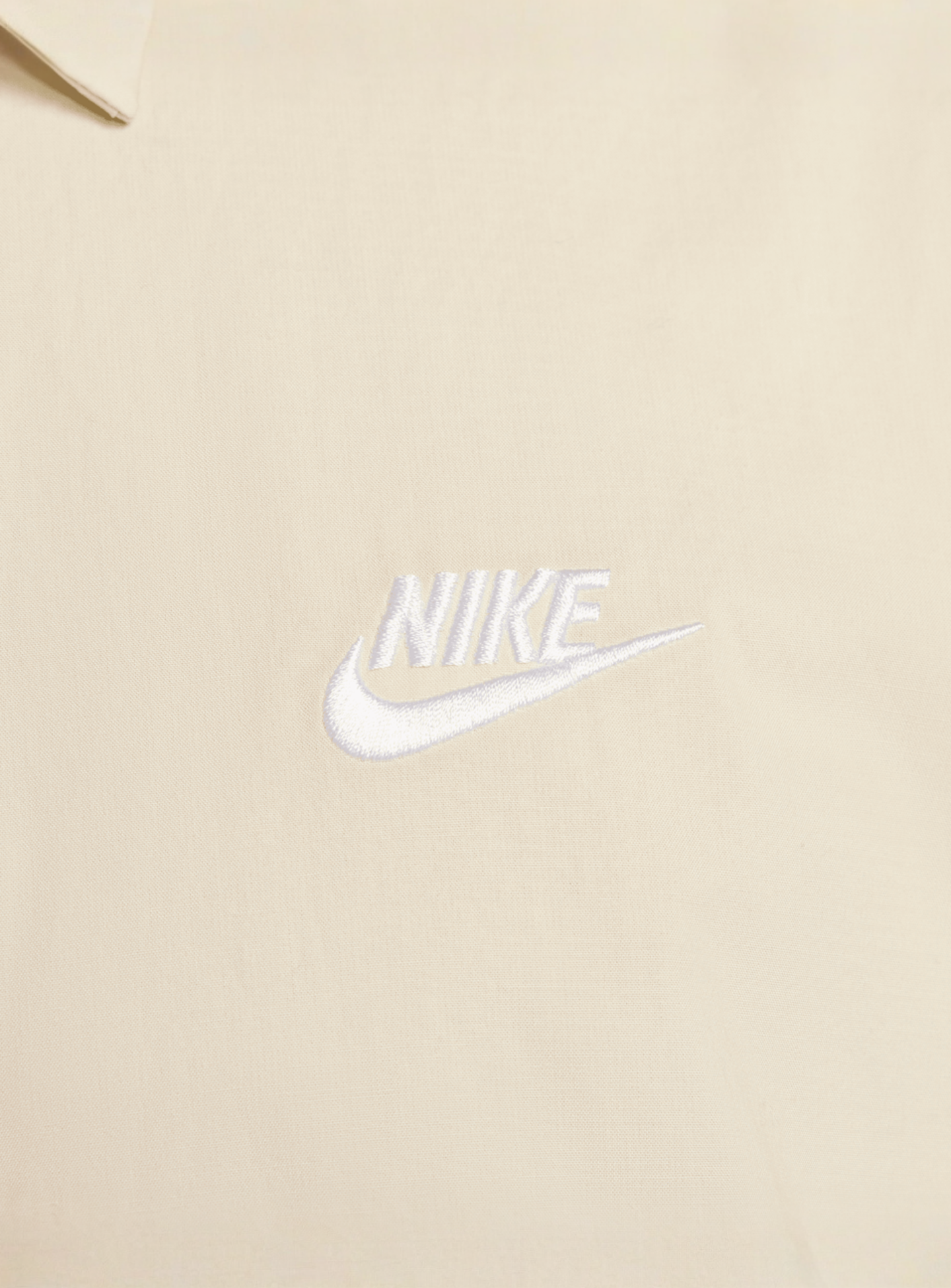 Nike, Club Short Sleeve Buttoned Oversized Shirt, beige, Image 4 of 6
