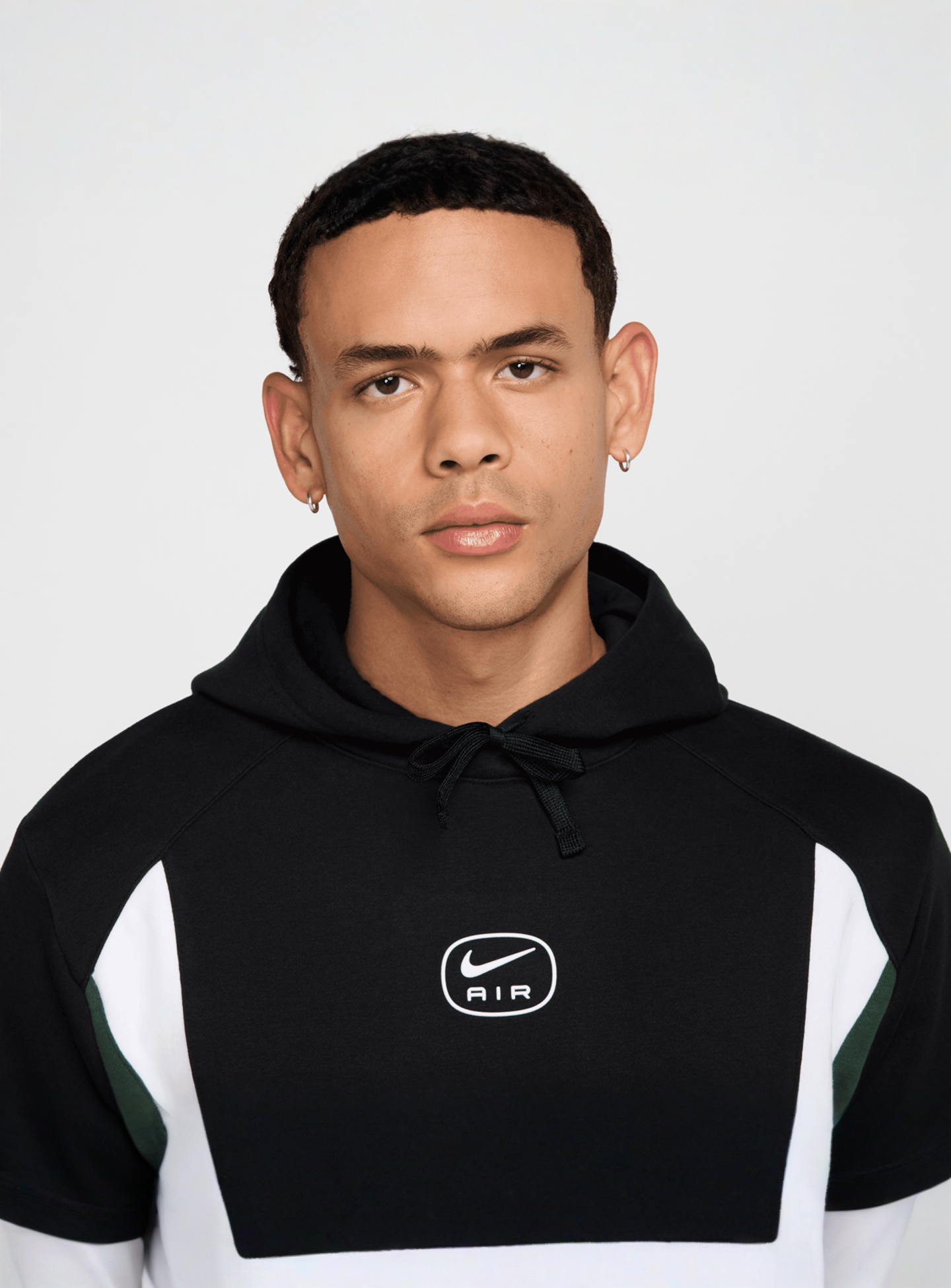 Nike, Sportswear Swoosh Air Fleece Hoodie, black, Image 3 of 5