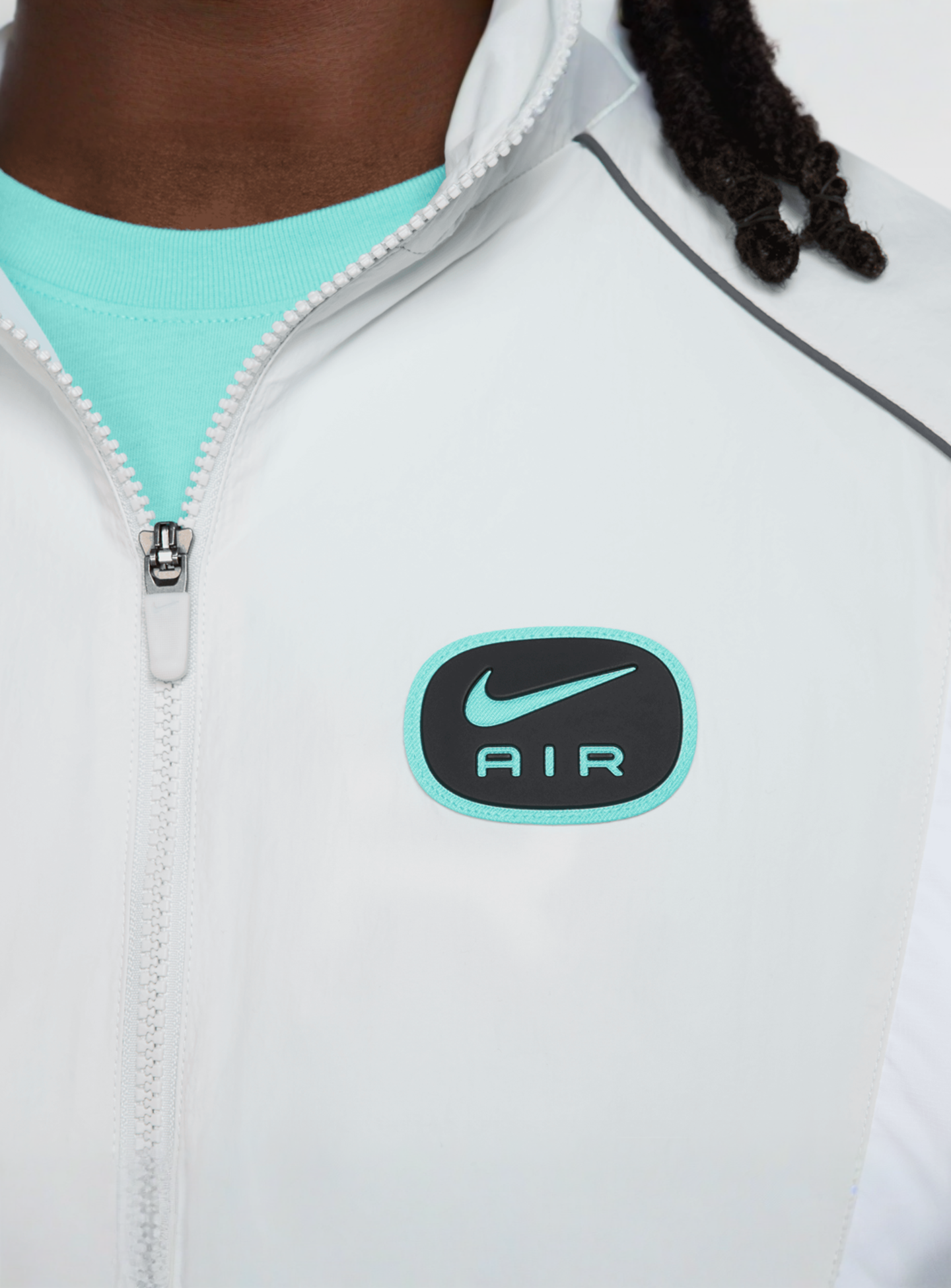 Nike, Sportswear Swoosh Air Woven Track Top, grey, Image 3 of 6