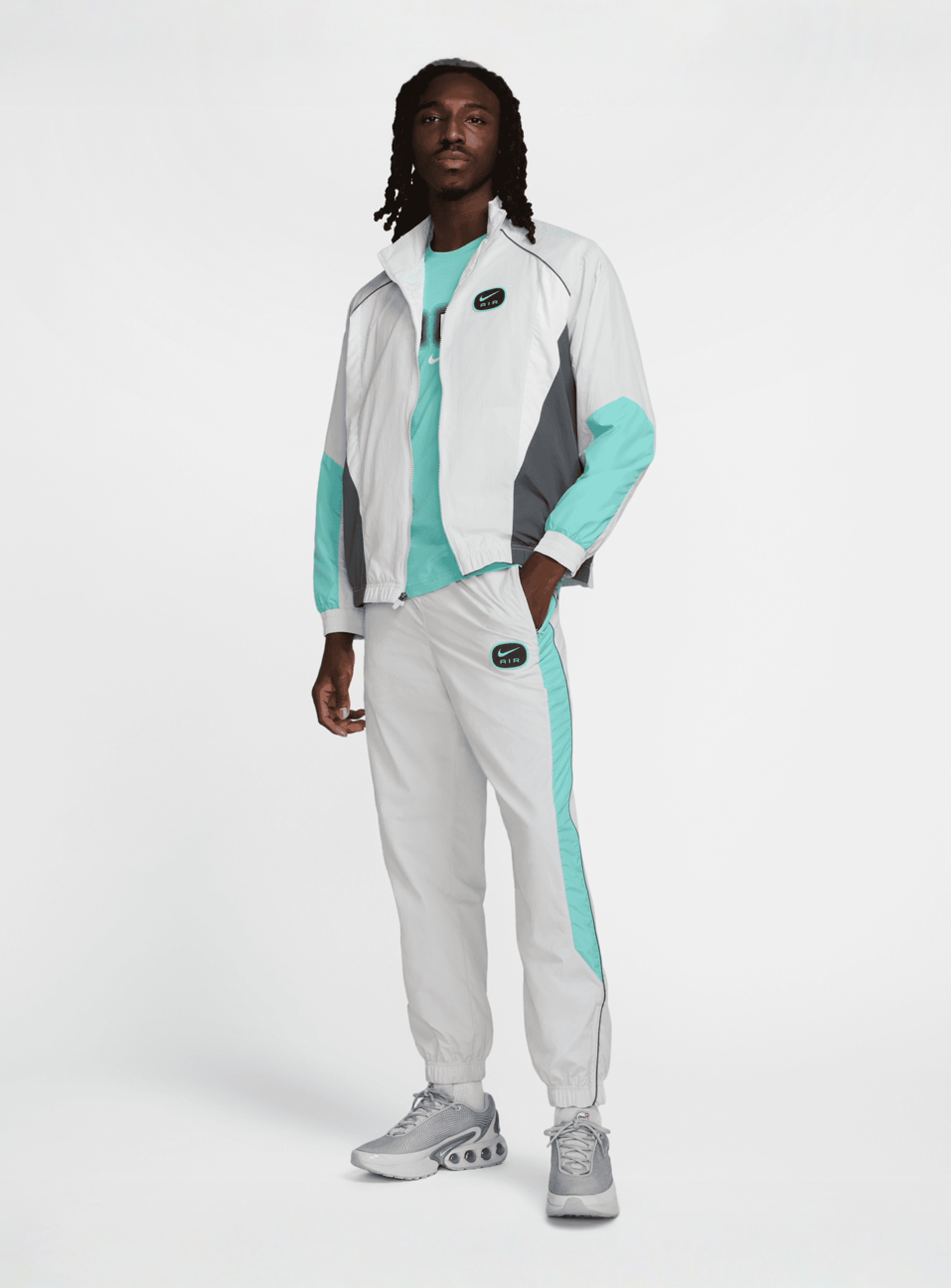 Nike, Sportswear Swoosh Air Woven Track Top, grey, Image 6 of 6