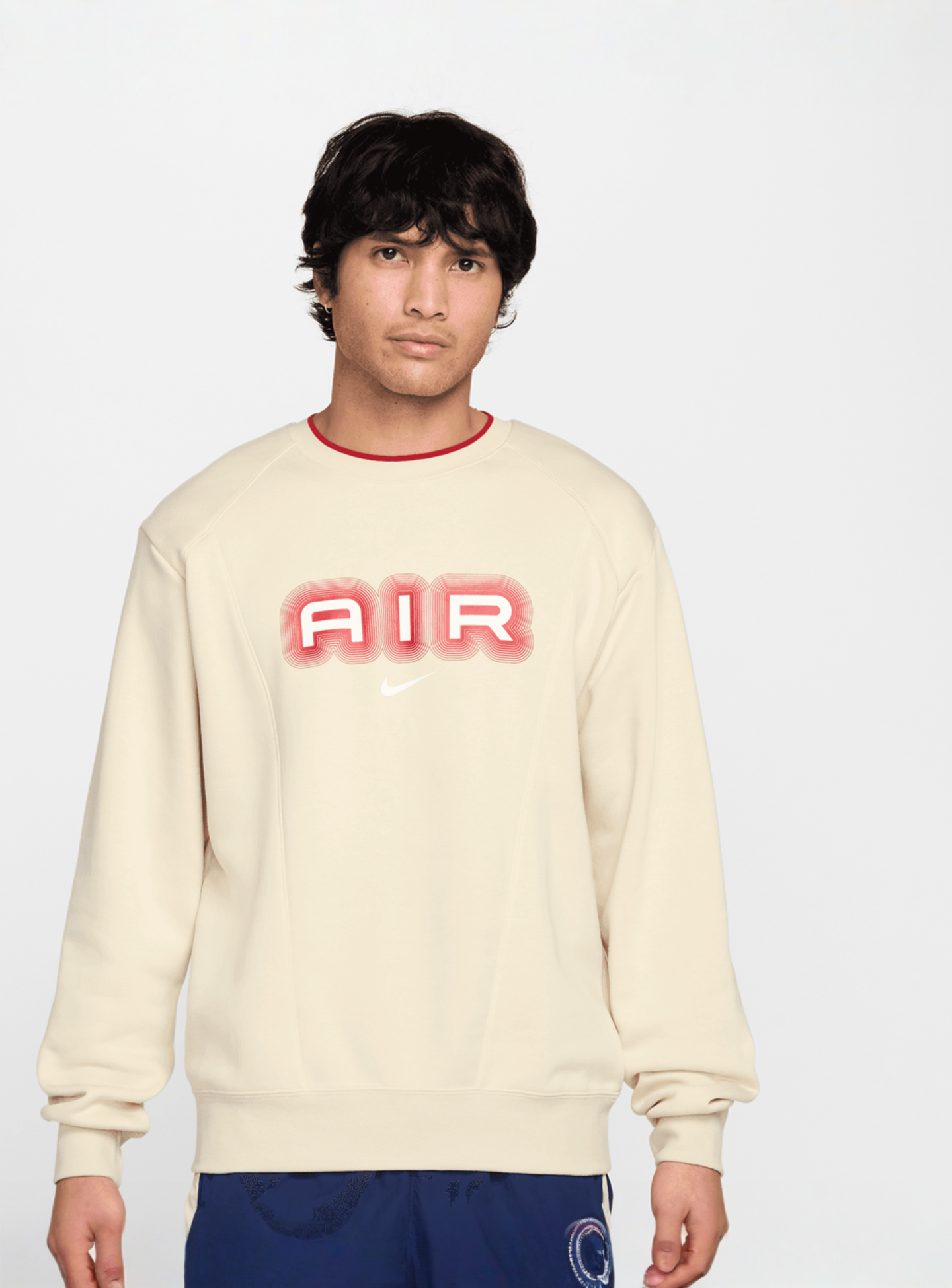 Nike, Sportswear Air Fleece Crew, beige, Image 1 of 4