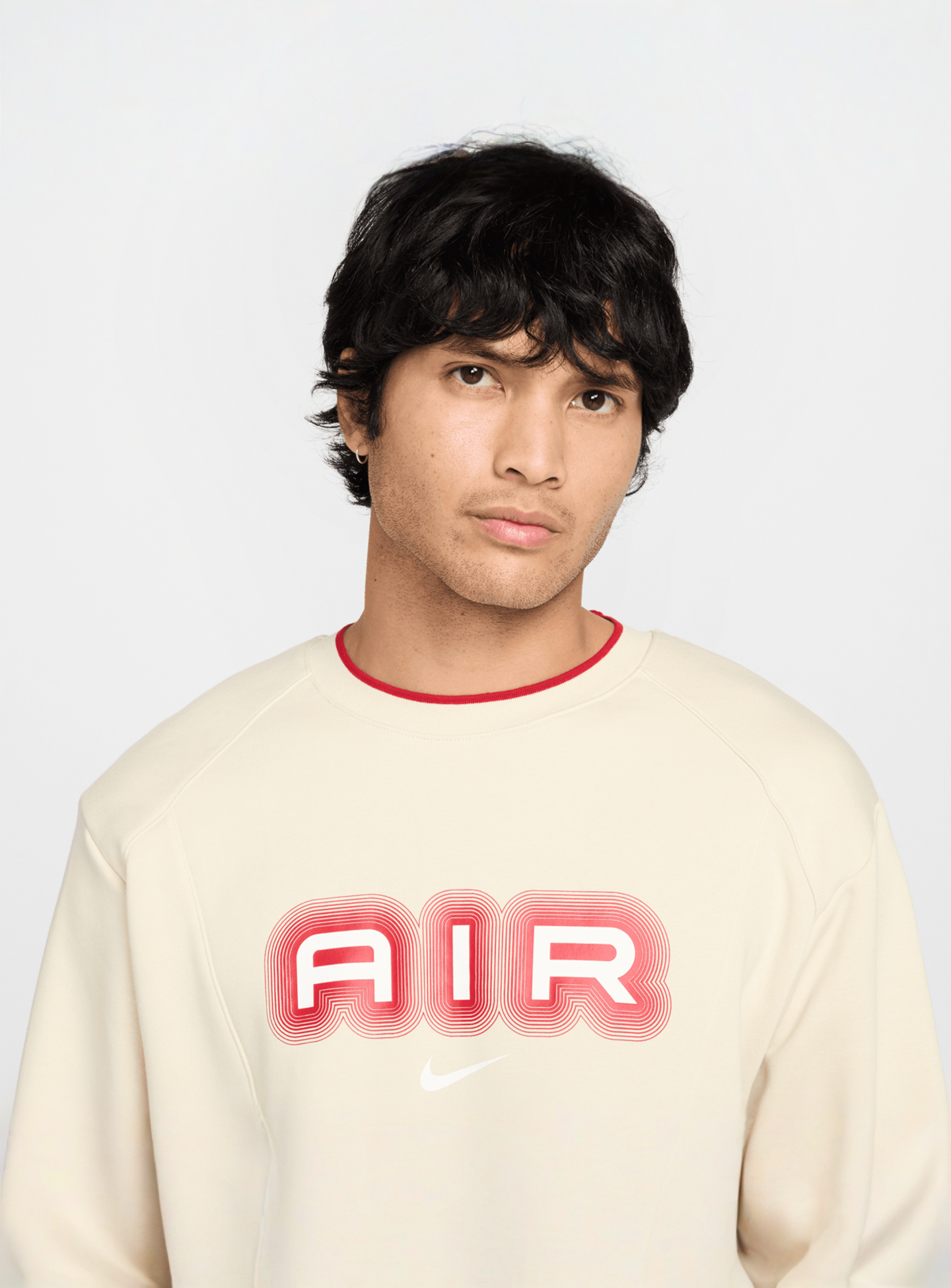 Nike, Sportswear Air Fleece Crew, beige, Image 3 of 4
