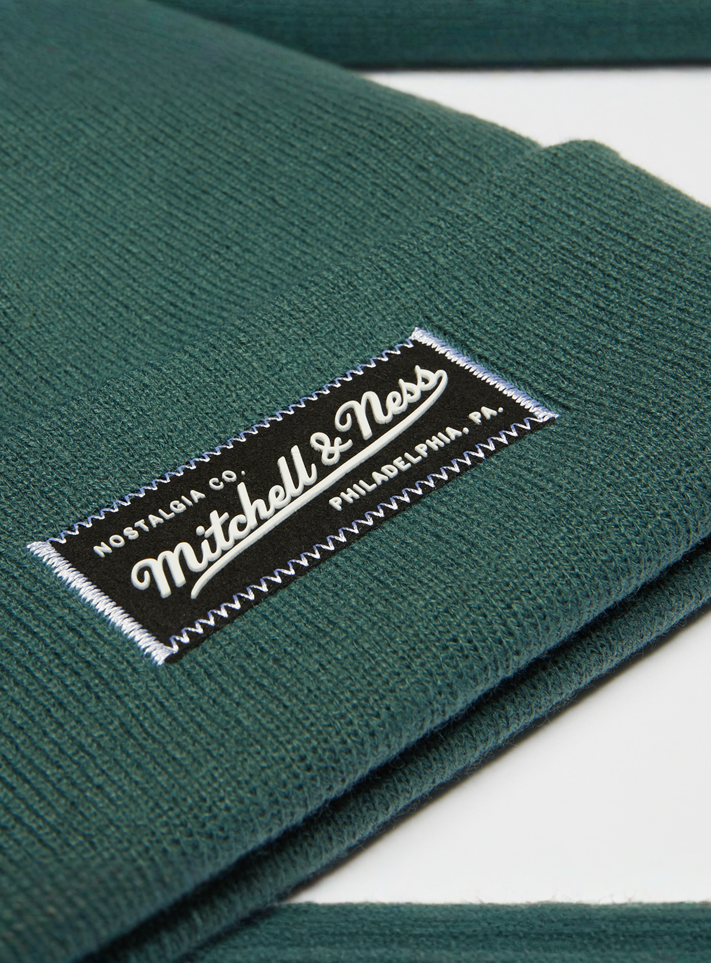 Mitchell & Ness, Branded Patch Logo Beanie, green, Image 3 of 3