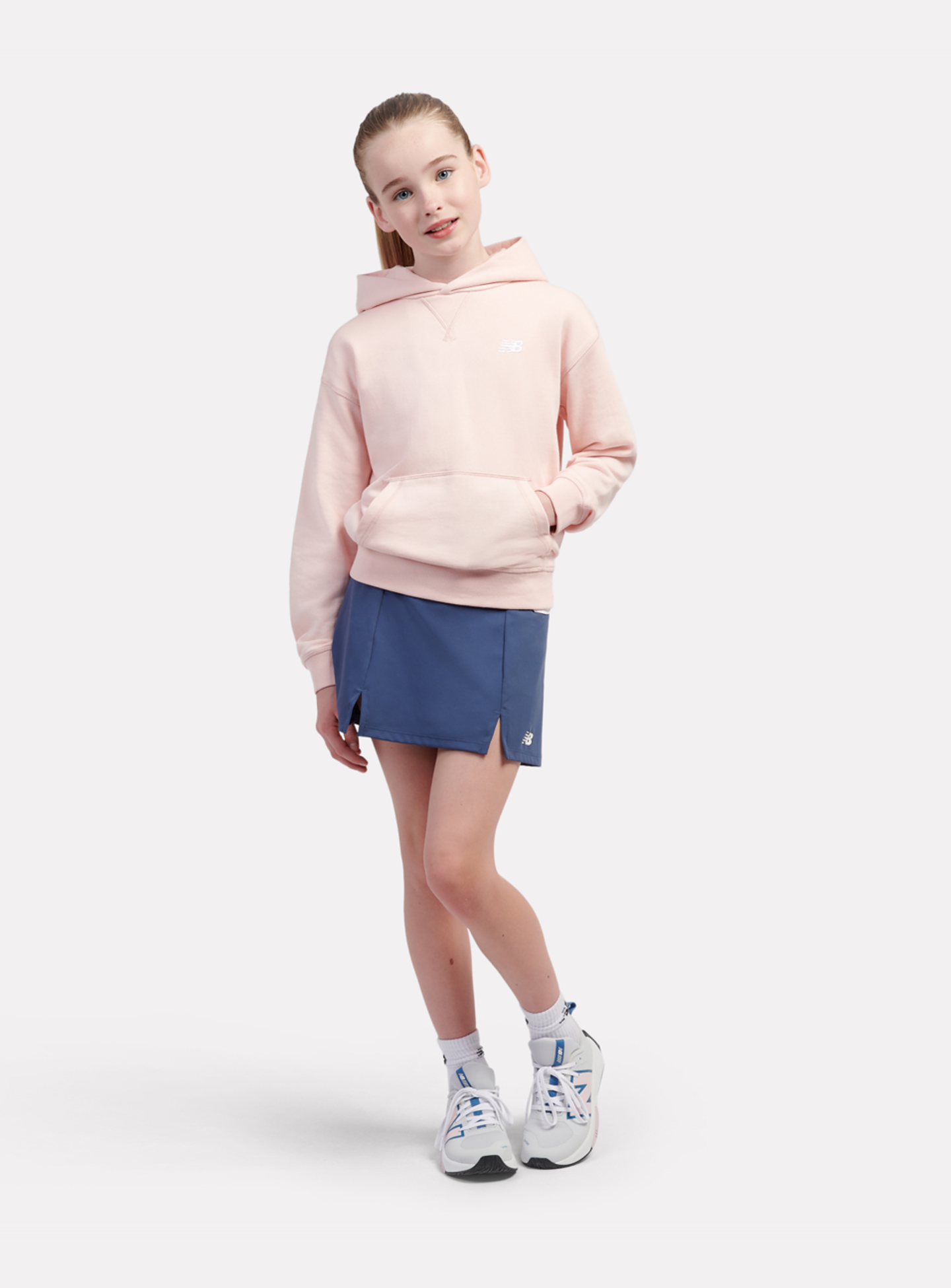 New Balance, French Terry Small Logo Hoodie, light pink, Image 4 of 4