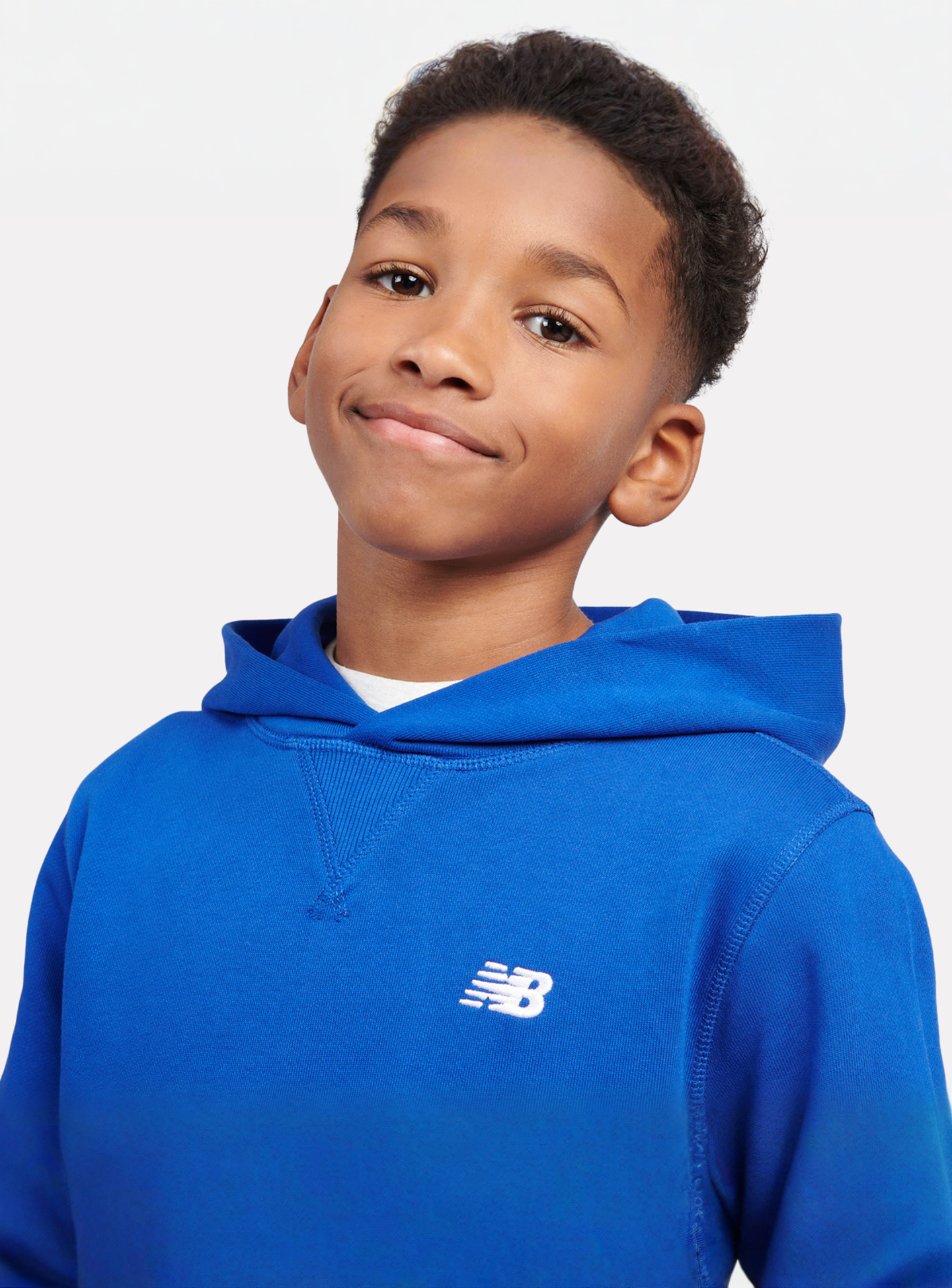New Balance, French Terry Small Logo Hoodie, blue, Image 3 of 4