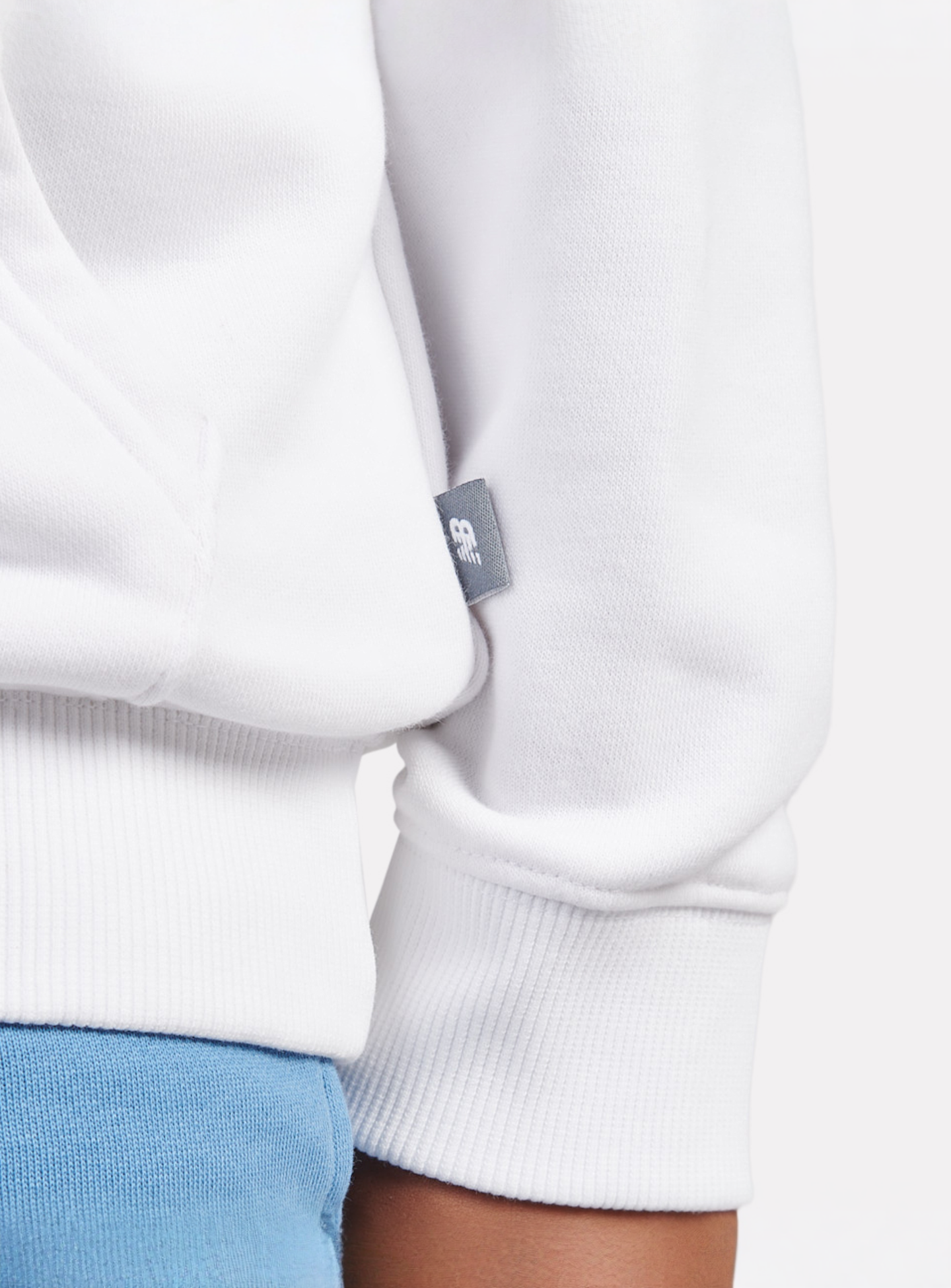 New Balance, Linear Athletics Graphic French Terry Hoodie, white, Image 4 of 5