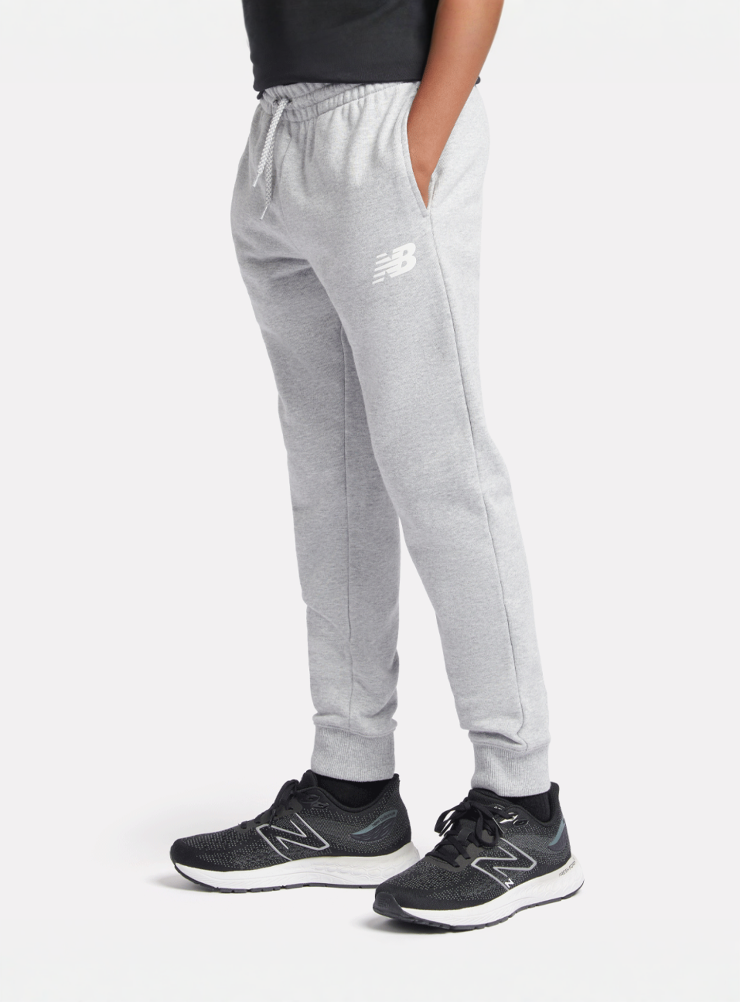 New Balance, French Terry Stacked Logo Jogger, grey, Image 1 of 5