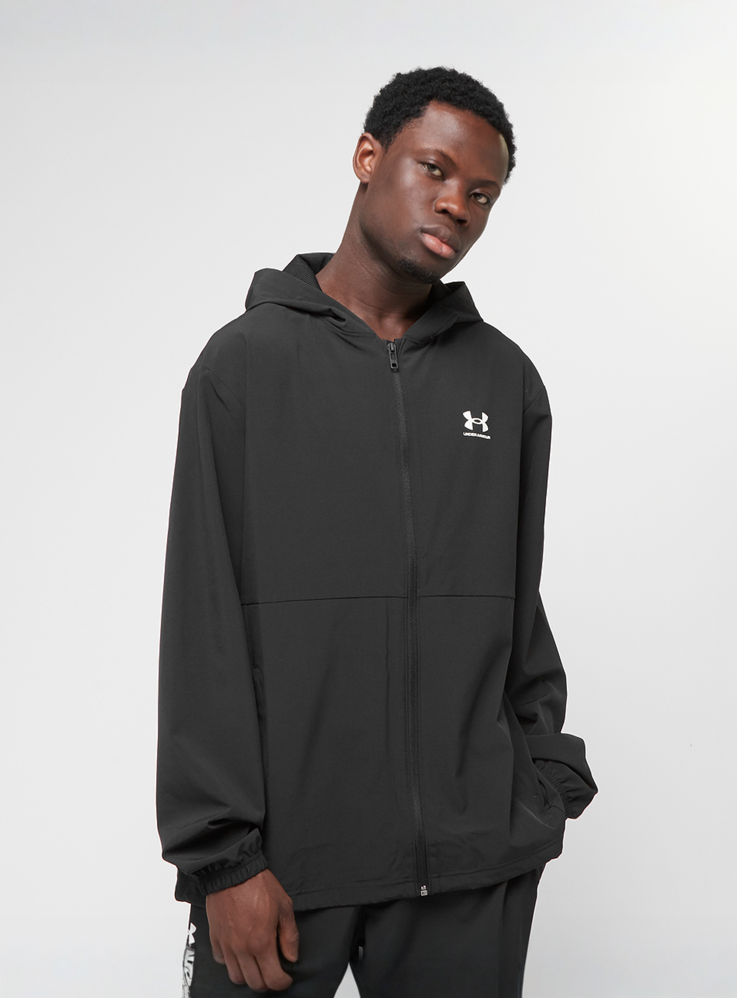 Under Armour, Stretch Woven Windbreaker, black, Image 1 of 4