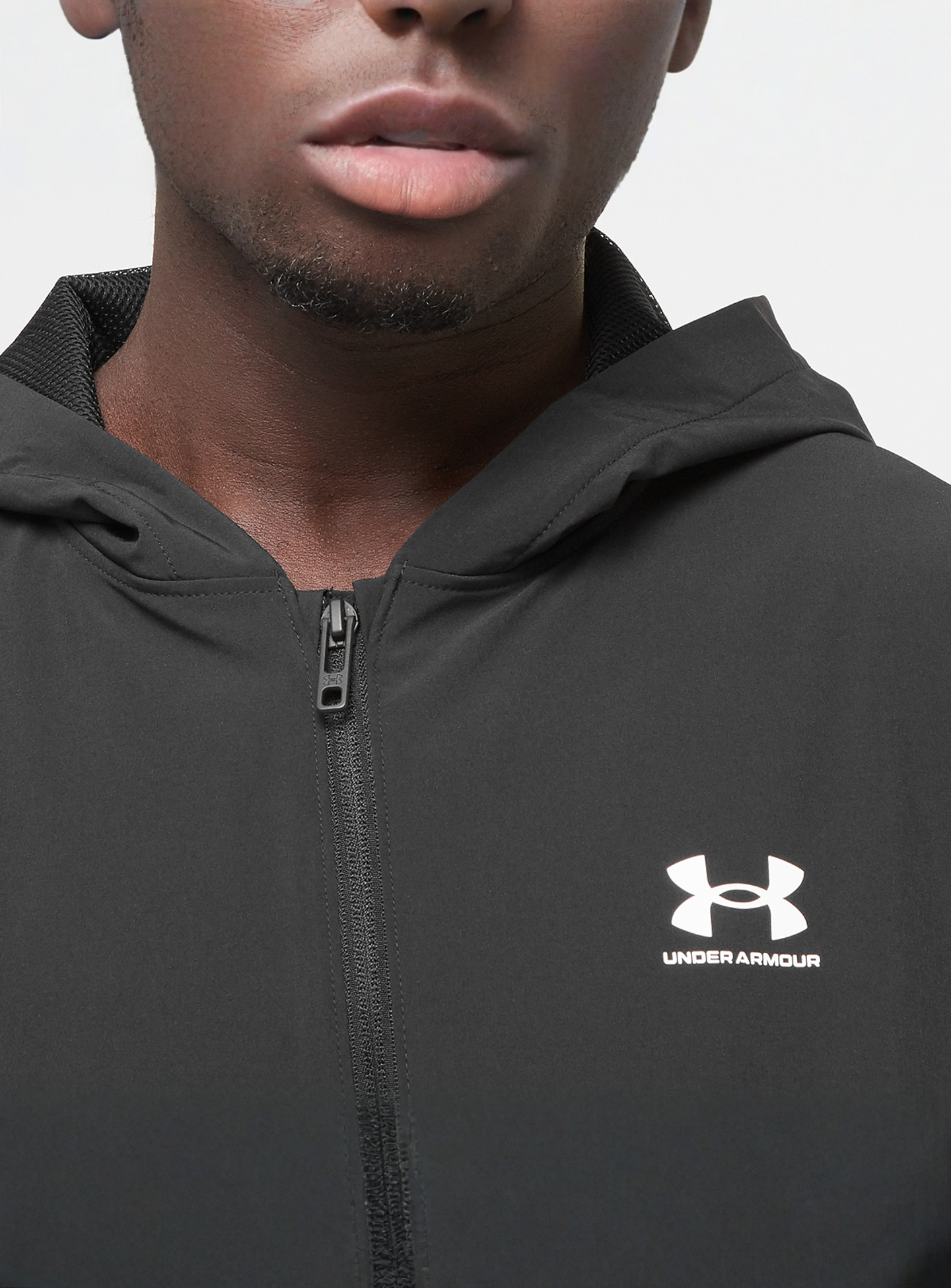 Under Armour, Stretch Woven Windbreaker, black, Image 3 of 4