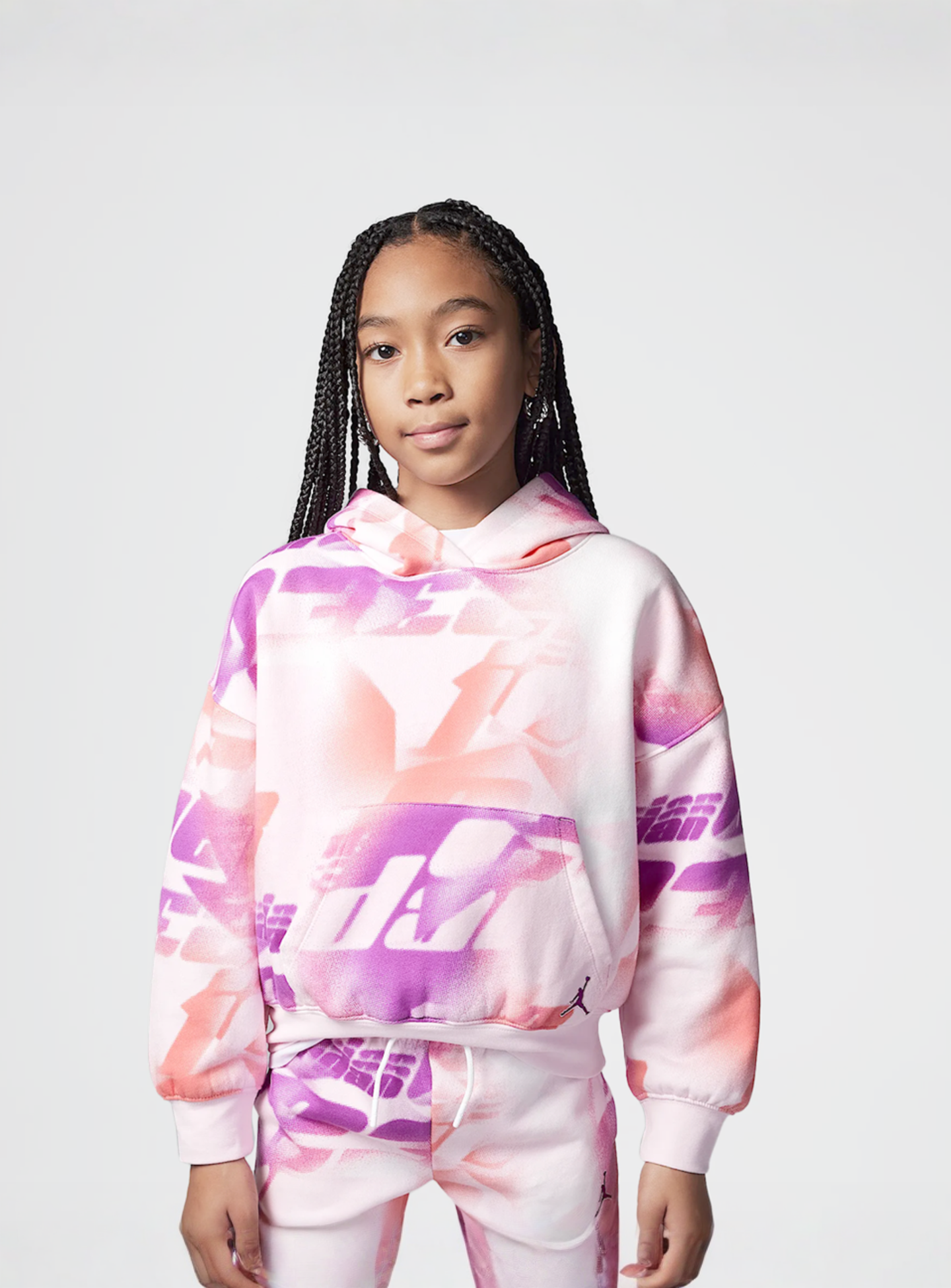 Jordan, Triple Team All Over Print Hoodie, light pink, Image 1 of 6