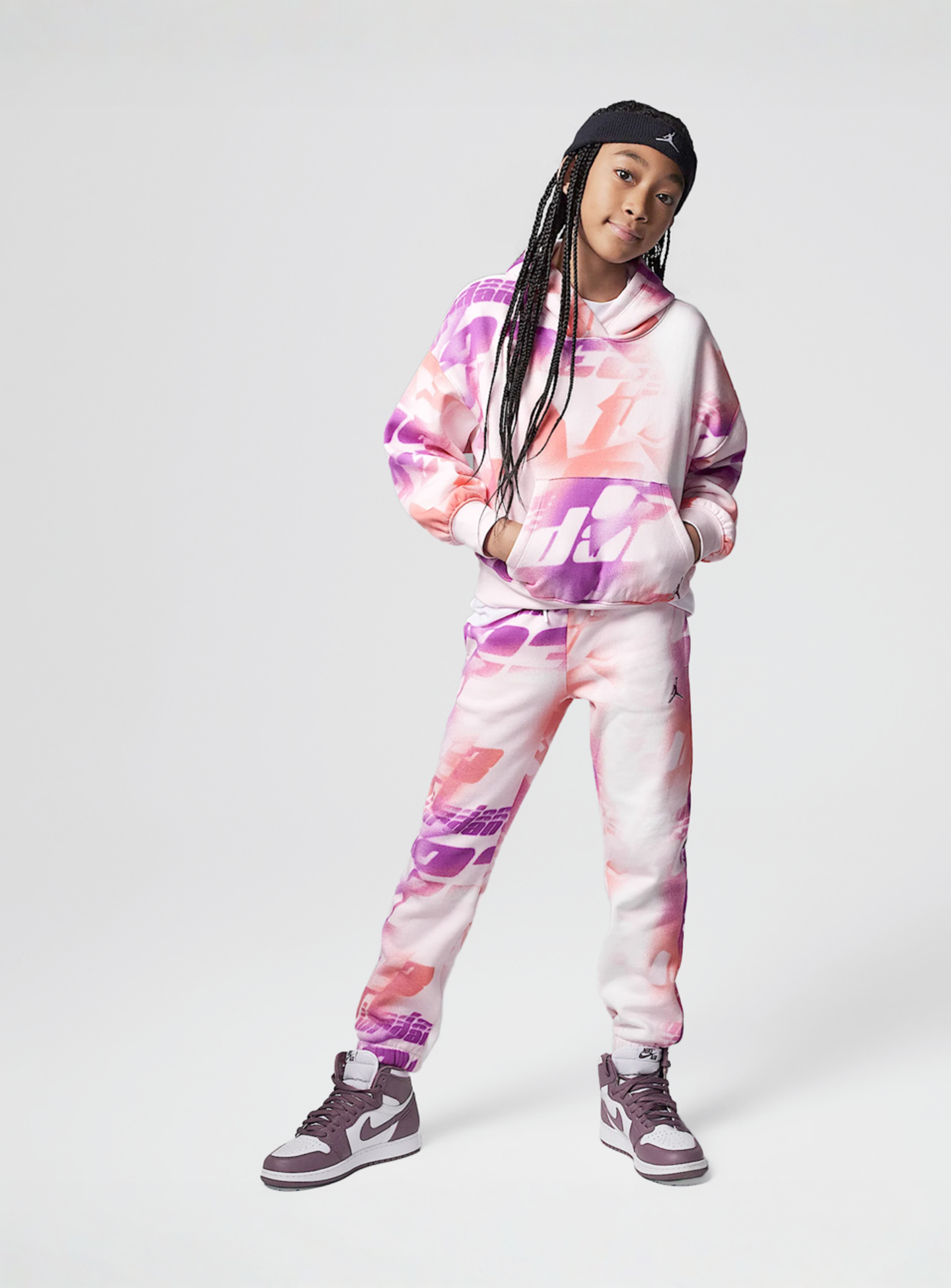 Jordan, Triple Team All Over Print Hoodie, light pink, Image 6 of 6