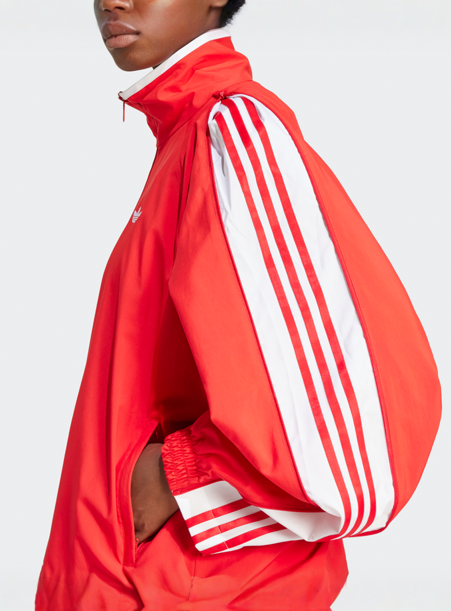 adidas Originals, Woven 3-Streifen Zip Track Jacket, red, Image 3 of 5