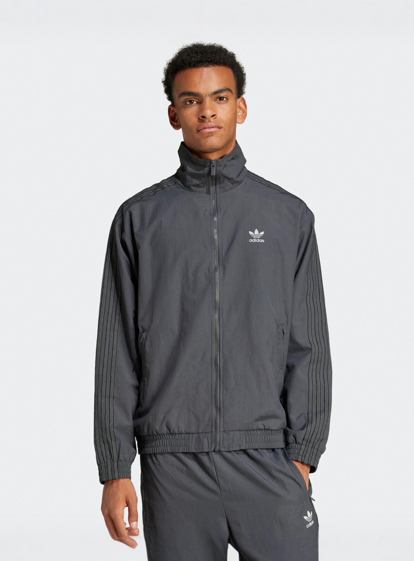 adidas Originals, adicolor Woven Firebird Track Jacket, grey, Image 1 of 8