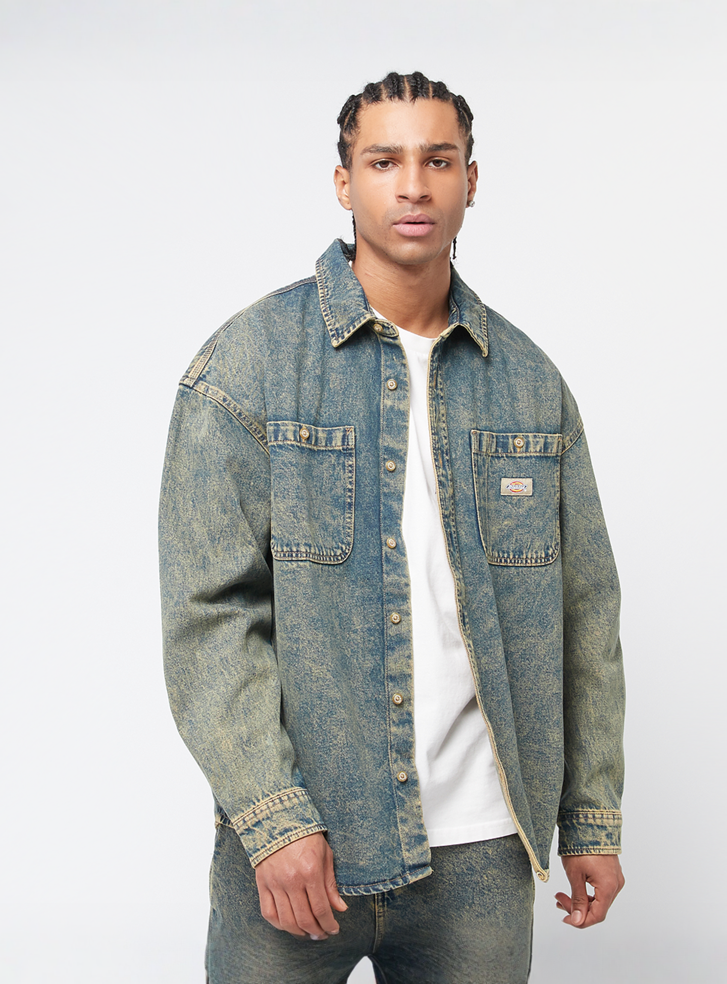 Dickies, Houston Longsleeve Shirt, blue, Image 1 of 4