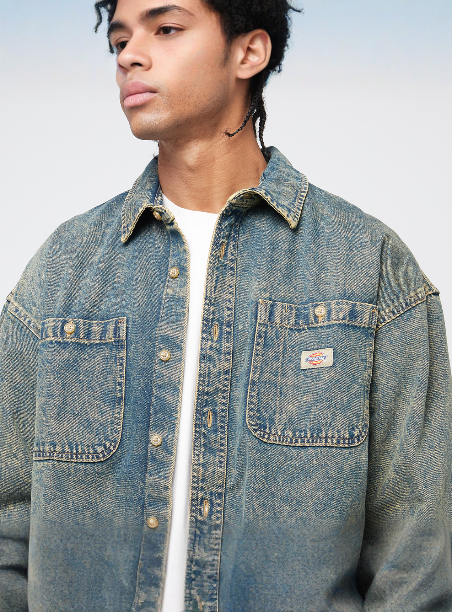 Dickies, Houston Longsleeve Shirt, blue, Image 3 of 4