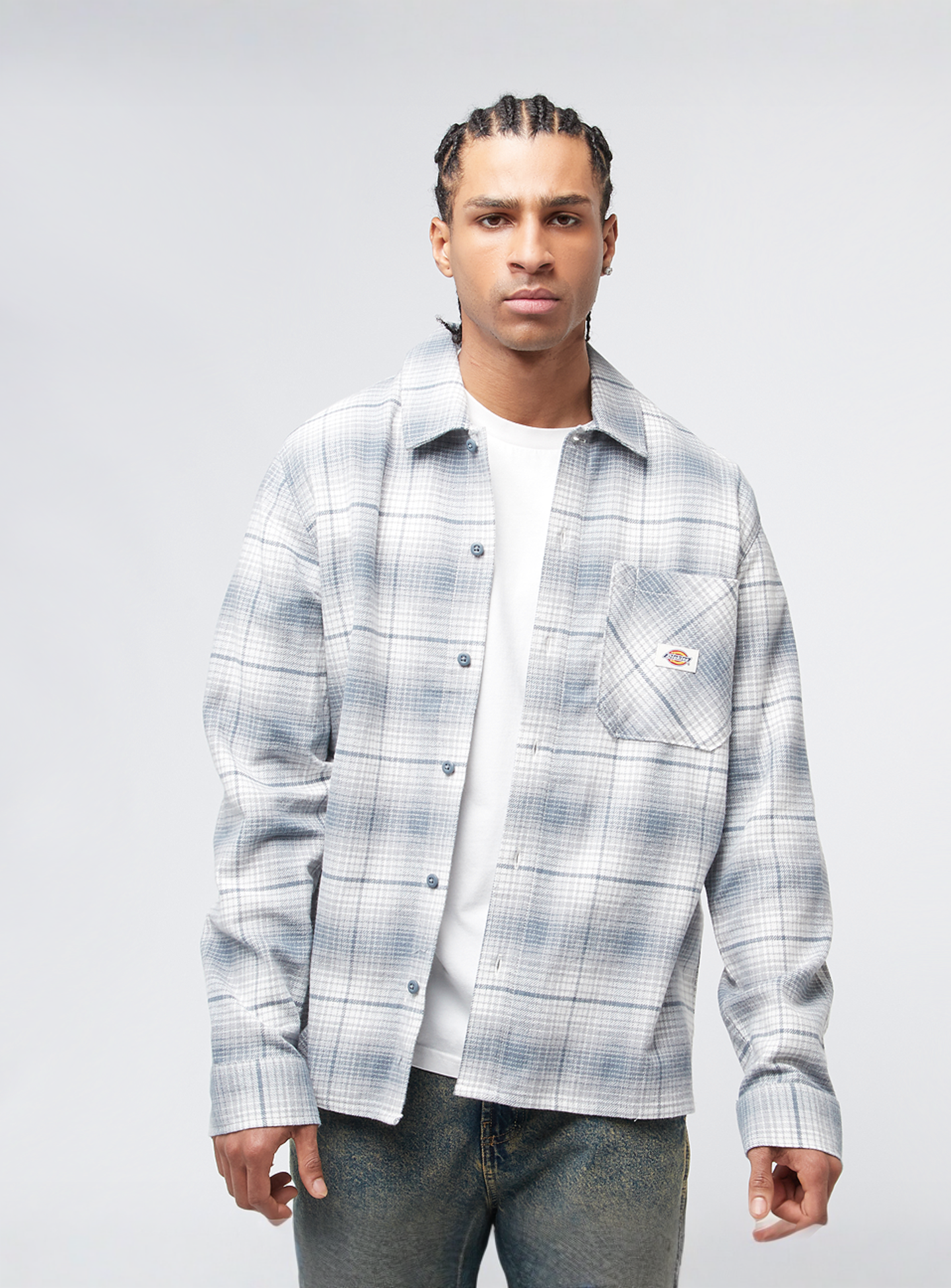 Dickies, FOREST CHECK SHIRT cypress, blue, Image 1 of 4