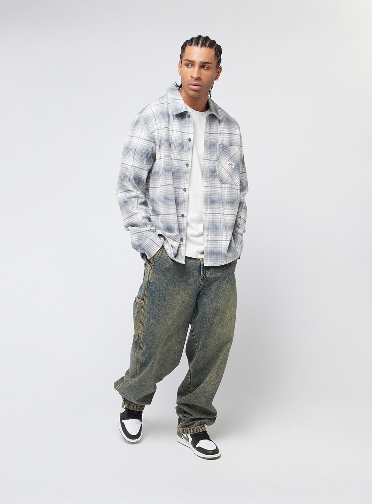 Dickies, FOREST CHECK SHIRT cypress, blue, Image 4 of 4