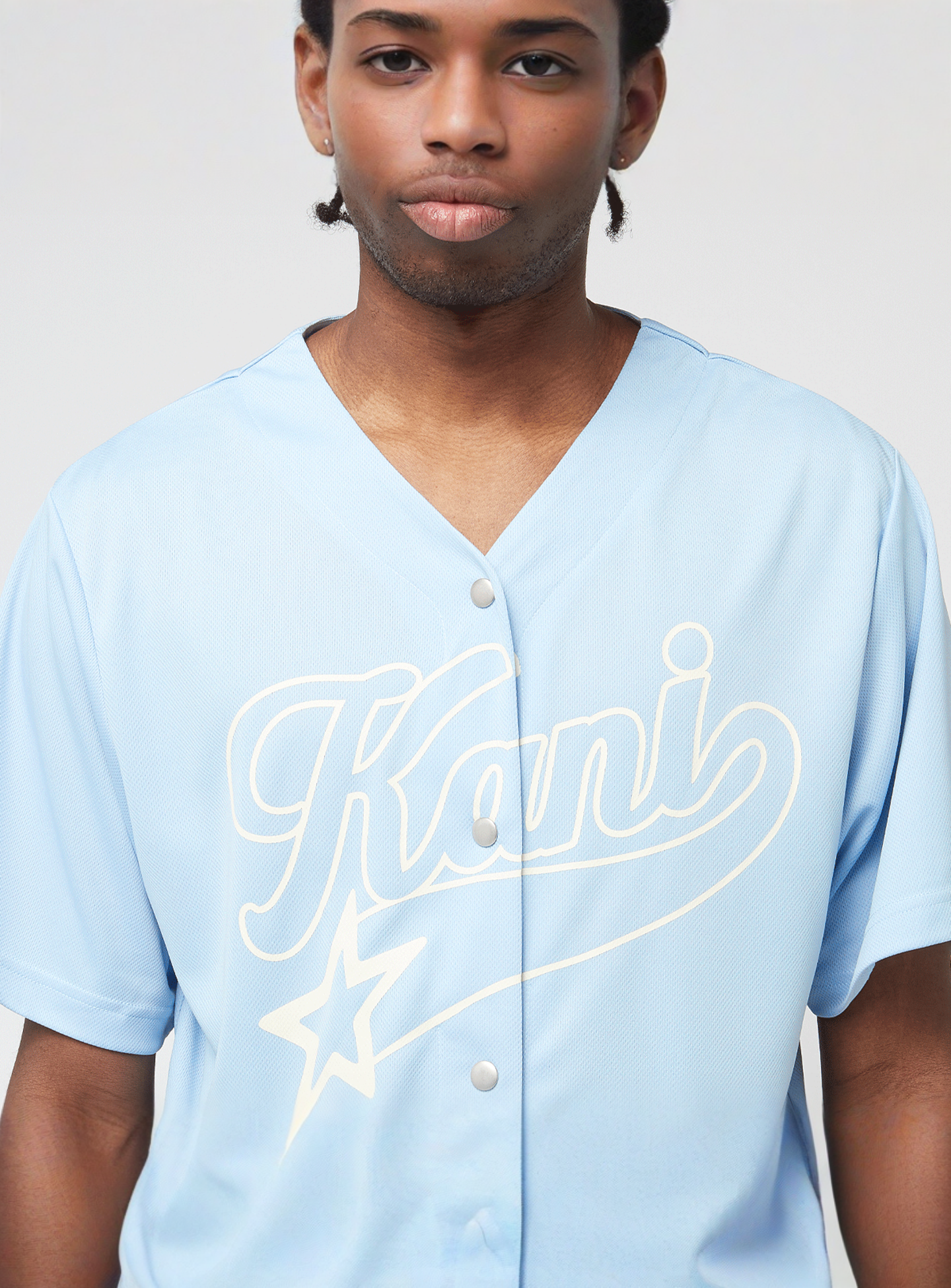 Karl Kani, Kani Varsity Star Baseball Shirt, blue, Image 3 of 5