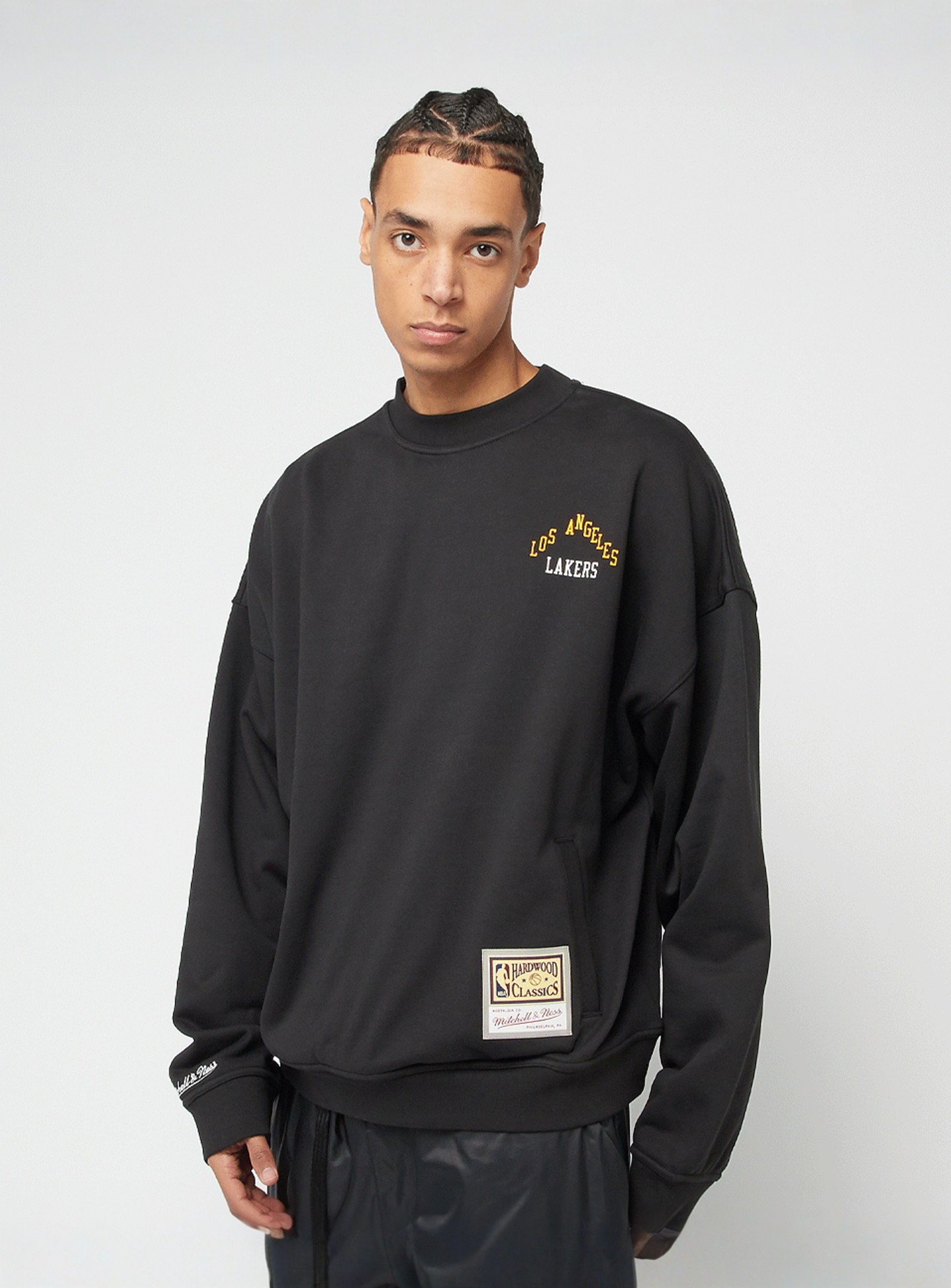 Mitchell & Ness, NBA Oversweep Crewneck Sweater LA Lakers, black, Image 2 of 7