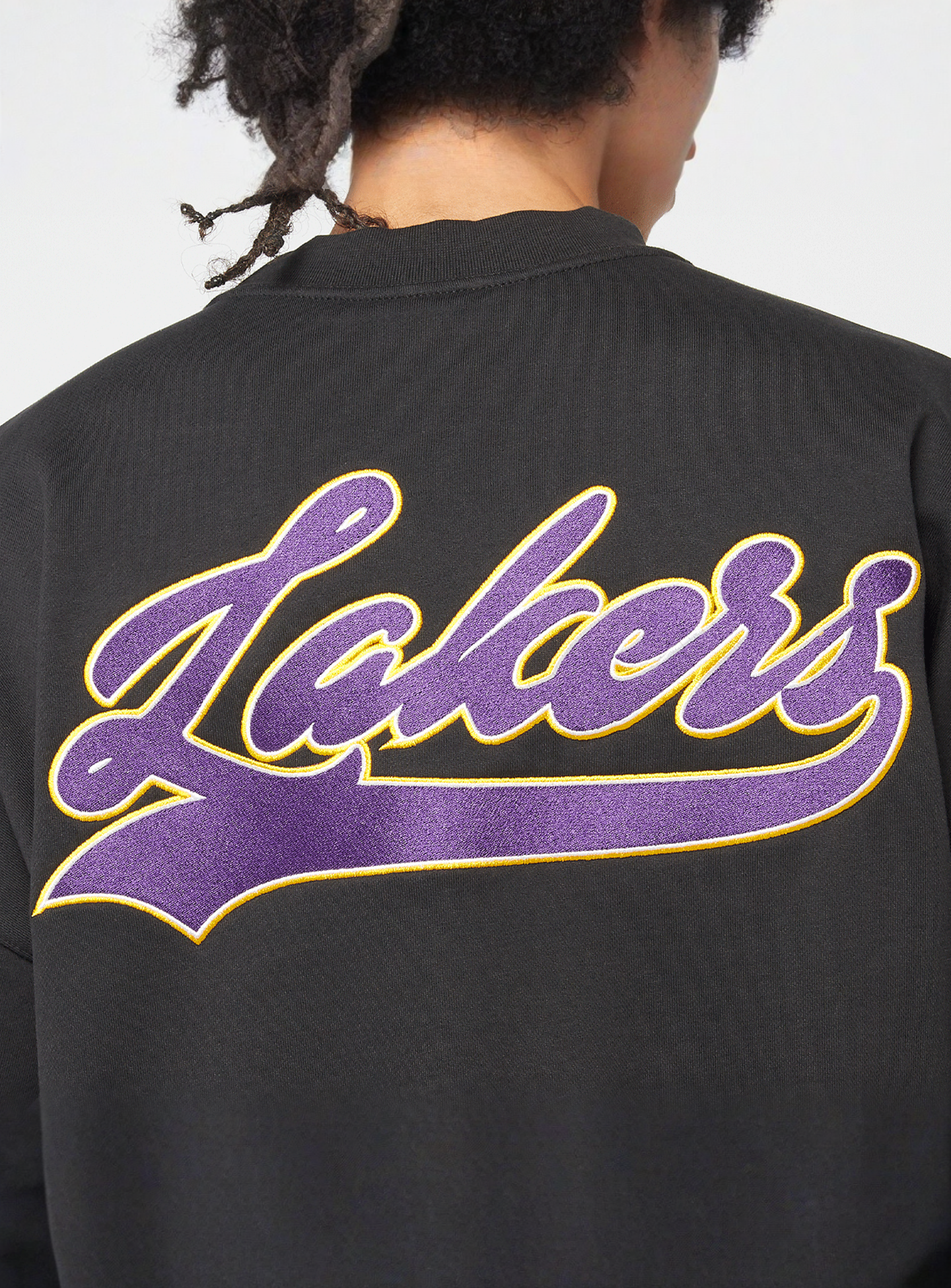 Mitchell & Ness, NBA Oversweep Crewneck Sweater LA Lakers, black, Image 6 of 7
