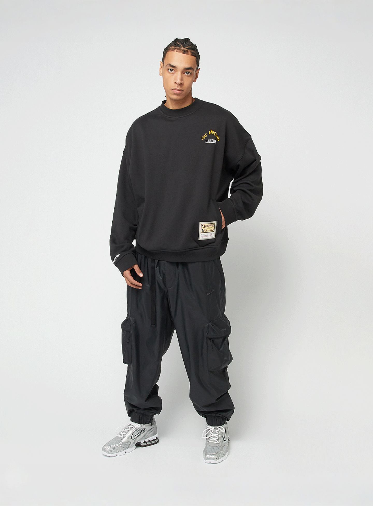 Mitchell & Ness, NBA Oversweep Crewneck Sweater LA Lakers, black, Image 7 of 7