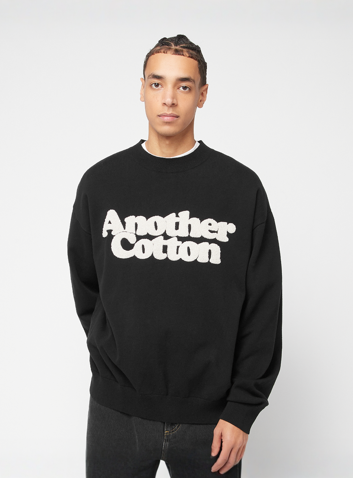 Another Cotton Lab, Another Chenille Oversize Knit Sweatshirt, black, Image 1 of 4