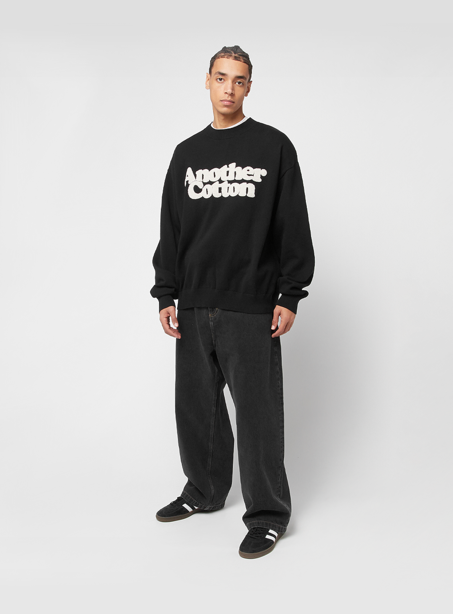 Another Cotton Lab, Another Chenille Oversize Knit Sweatshirt, black, Image 4 of 4