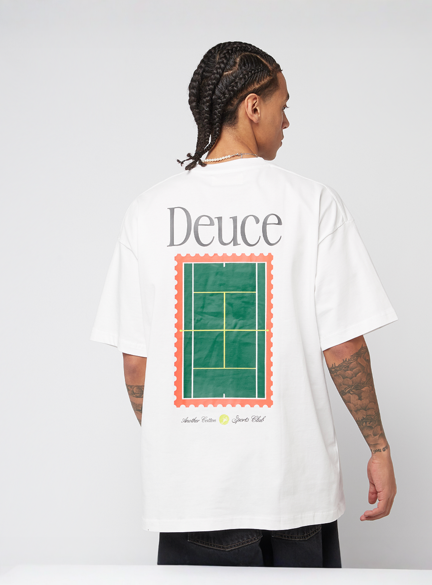 Another Cotton Lab, Deuce Oversized T-Shirt, white, Image 1 of 5