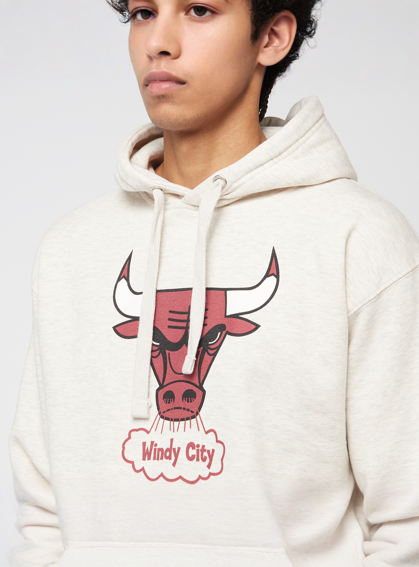 Mitchell & Ness, NBA Slammin Hoodie Chicago Bulls, beige, Image 3 of 5