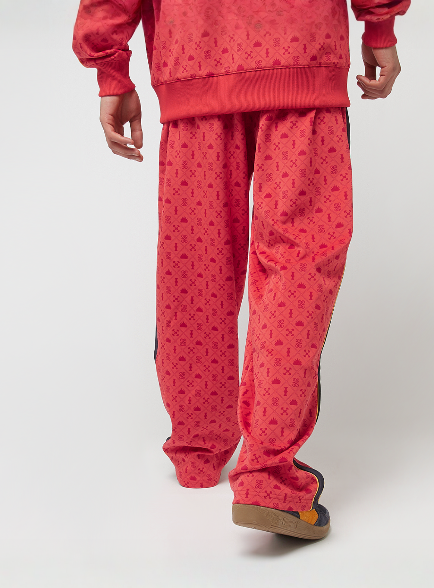 PUMA, T7 Road To Unity All Over Print Relaxed Straight Tracküants DK, red, Image 3 of 6
