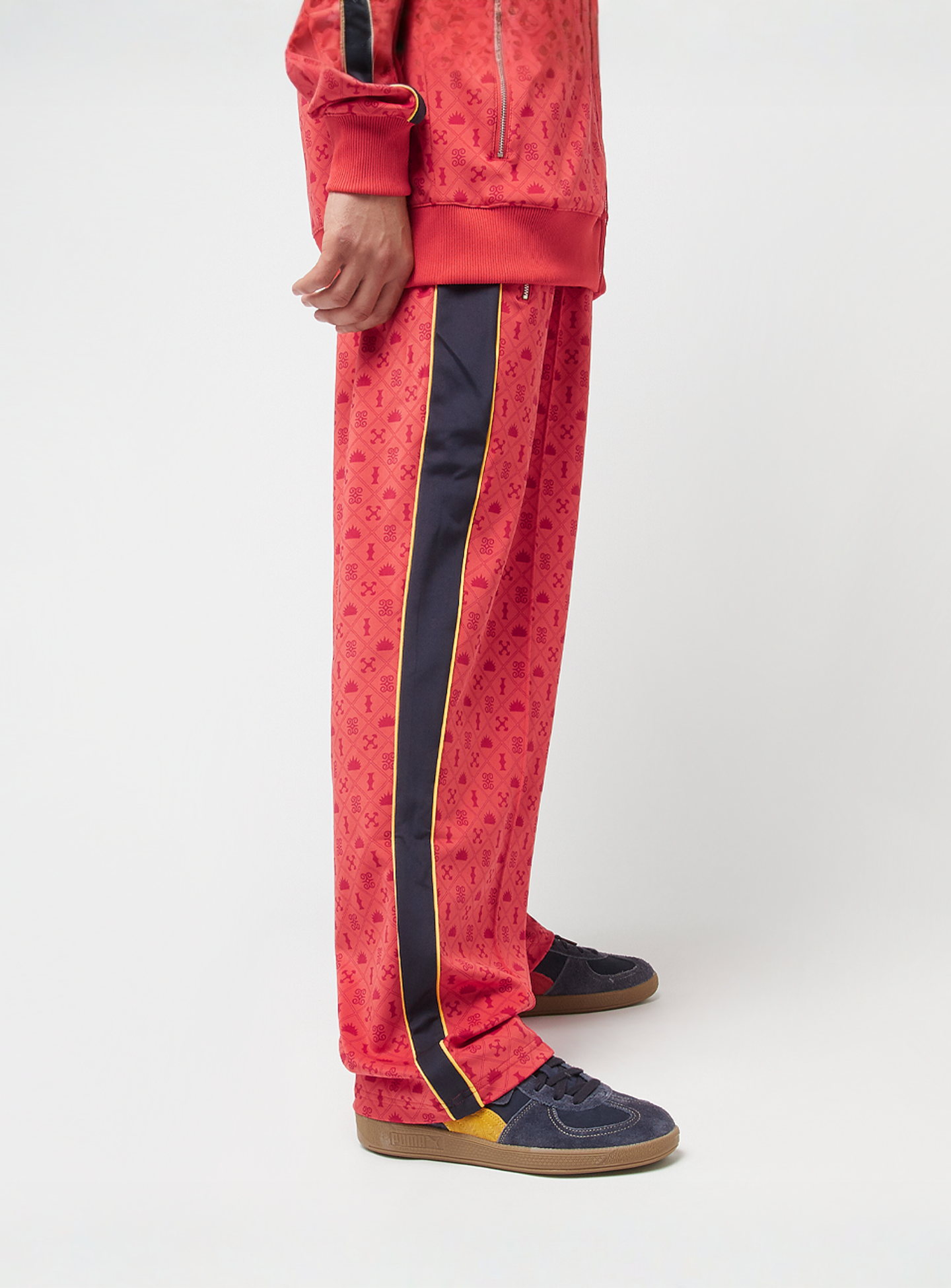 PUMA, T7 Road To Unity All Over Print Relaxed Straight Tracküants DK, red, Image 4 of 6