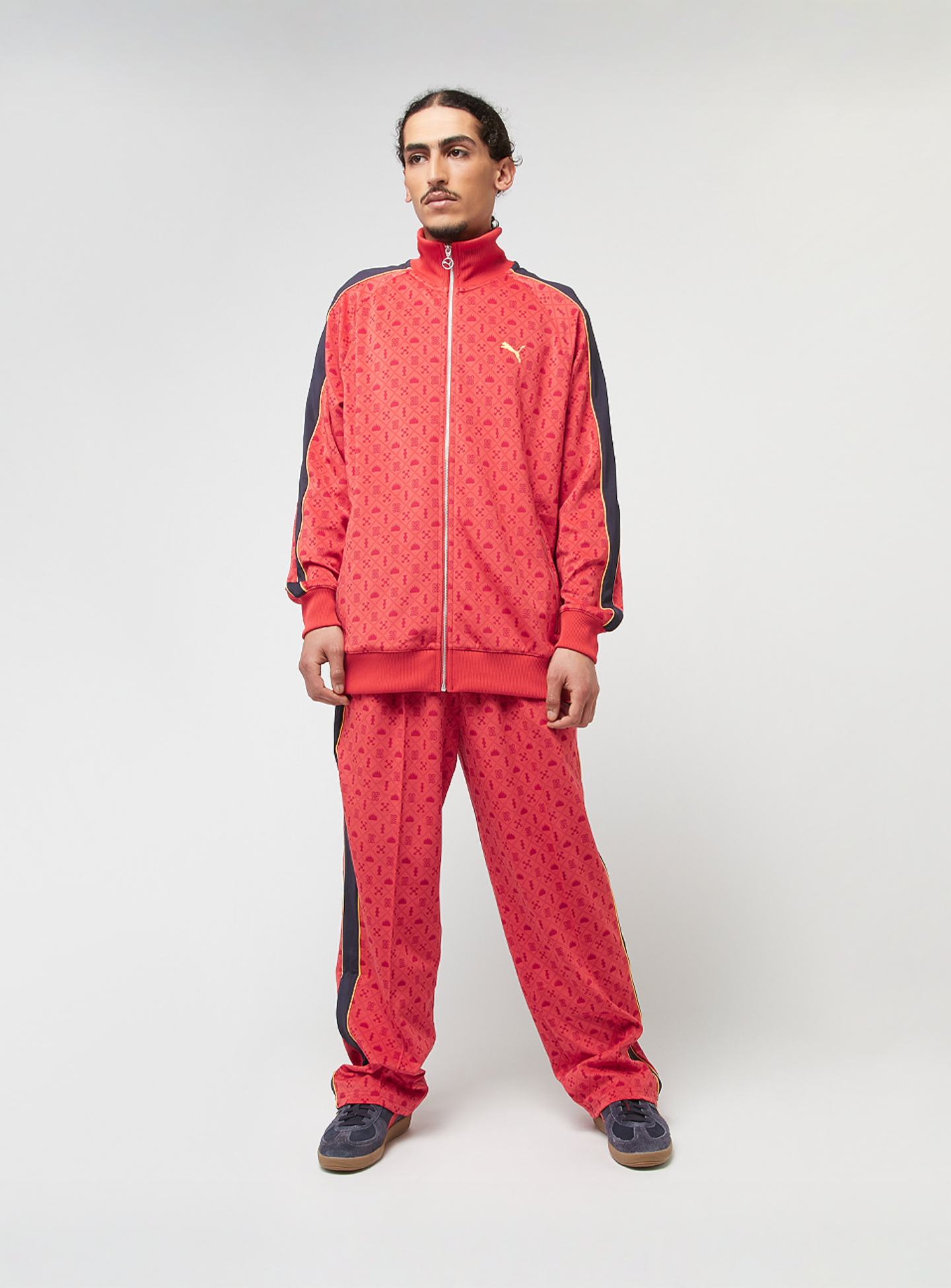 PUMA, T7 Road To Unity All Over Print Relaxed Straight Tracküants DK, red, Image 6 of 6