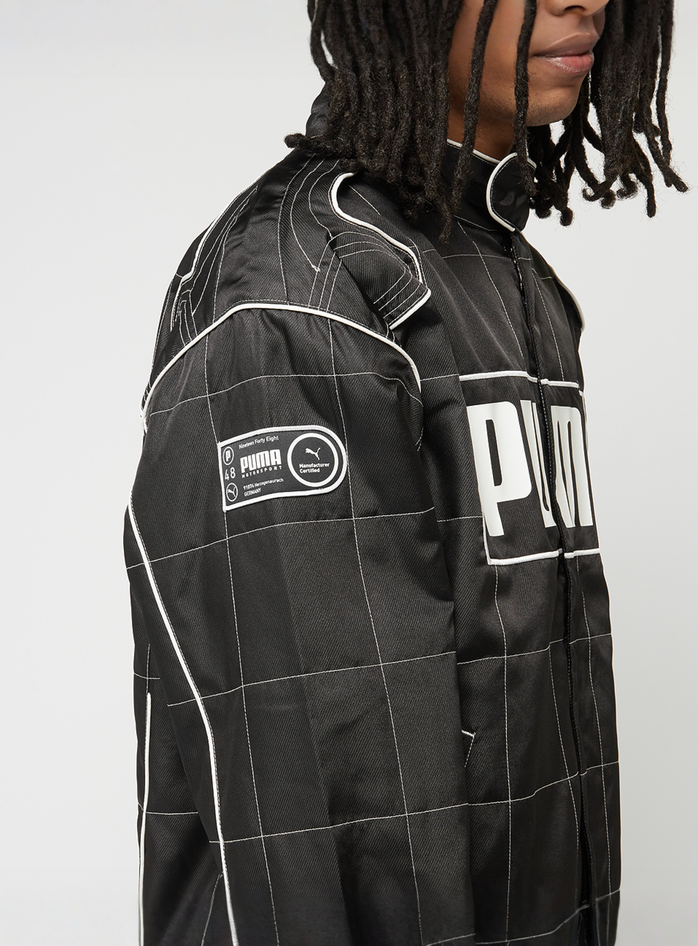 PUMA, Archive Seasonal Relaxed Racer Jacket, black, Image 6 of 7