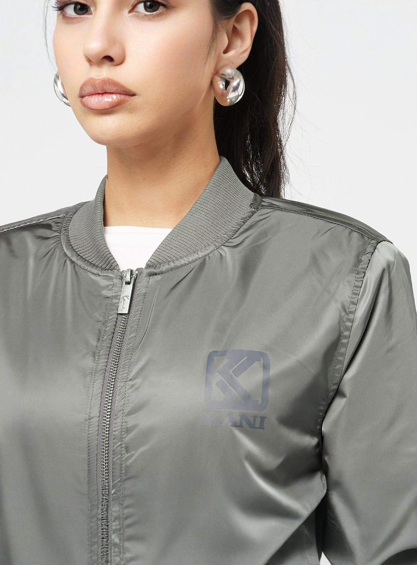 Karl Kani, OG Bomber Jacket, grey, Image 3 of 5