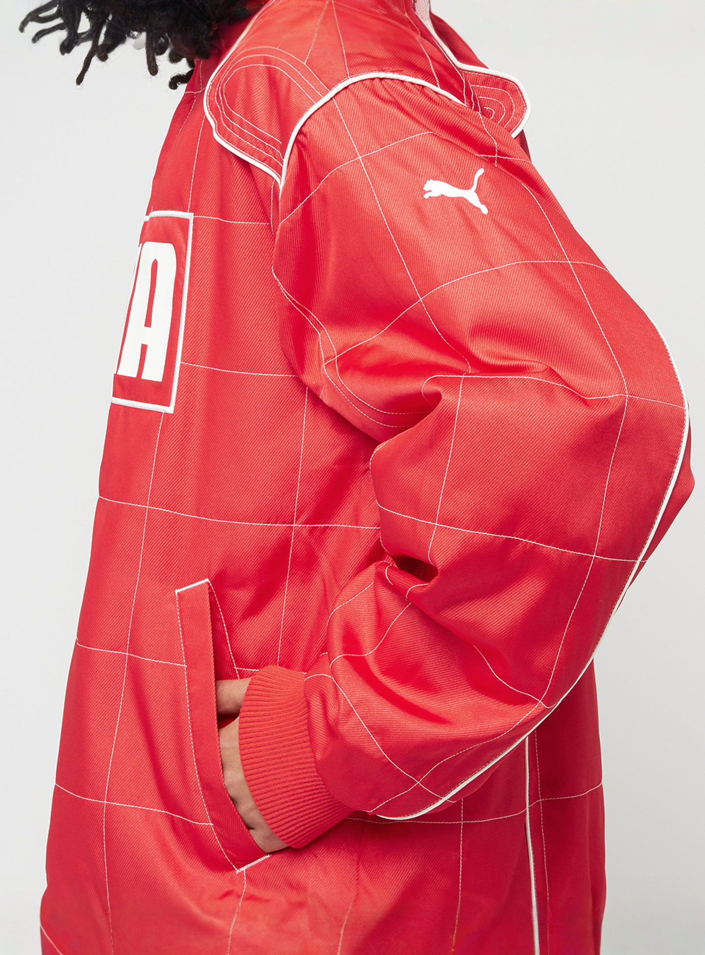 PUMA, Archive Seasonal Relaxed Racer Jacket, red, Image 5 of 7