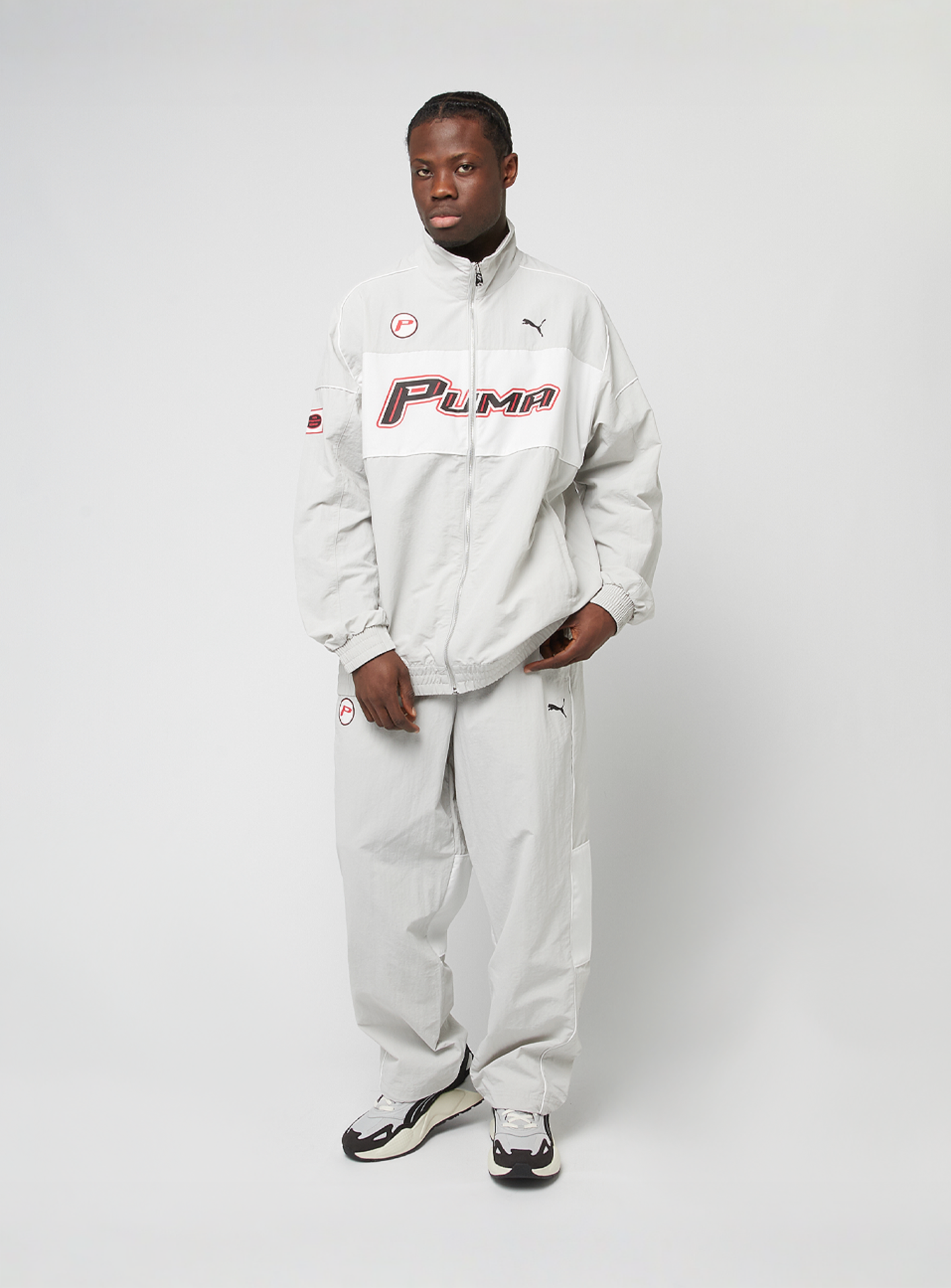 PUMA, SDS Relaxed Graphic Track Jacket WV, grey, Image 5 of 5