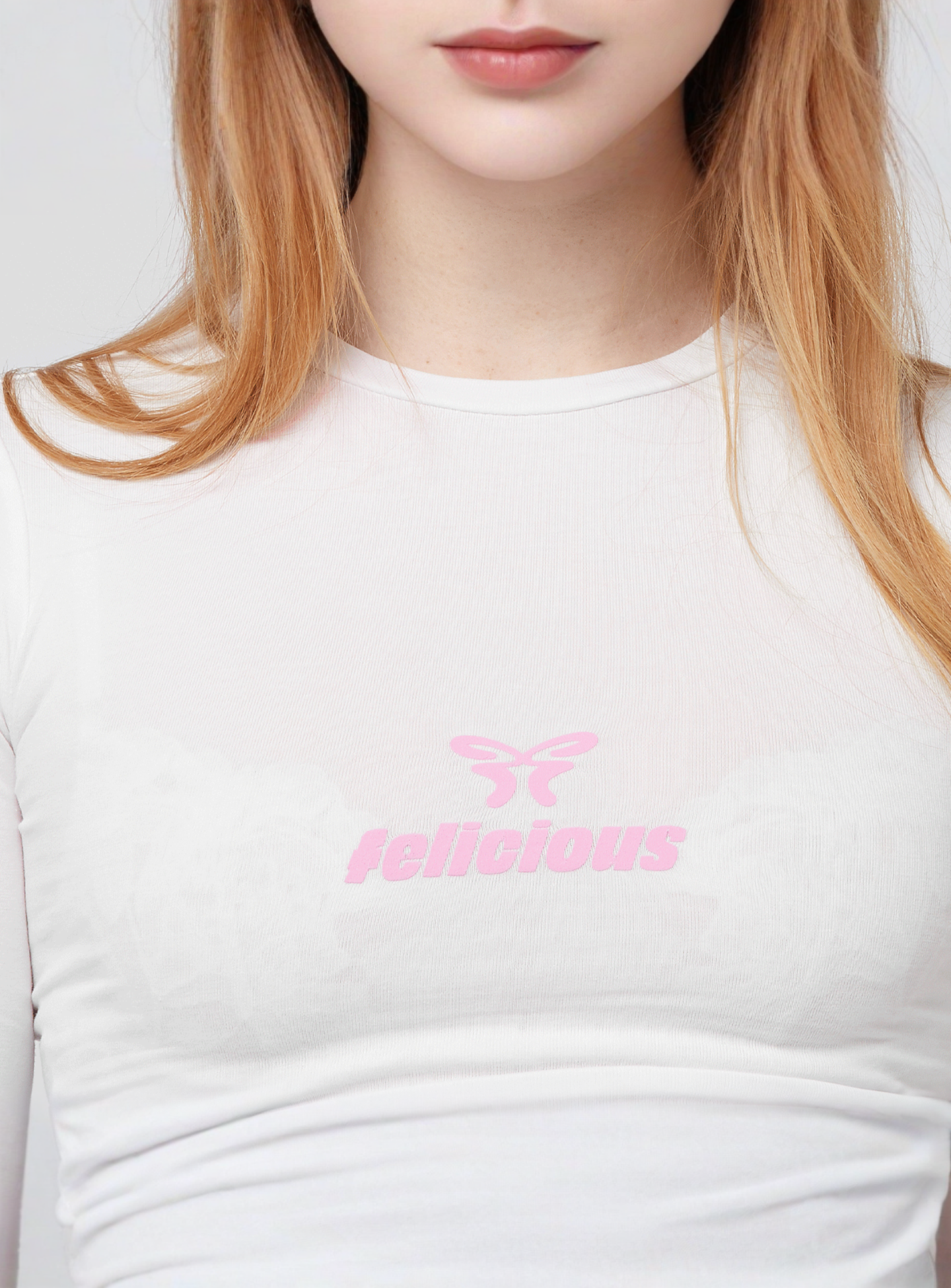 Felicious, Basic Tight Logo Longsleeve, white, Image 3 of 4