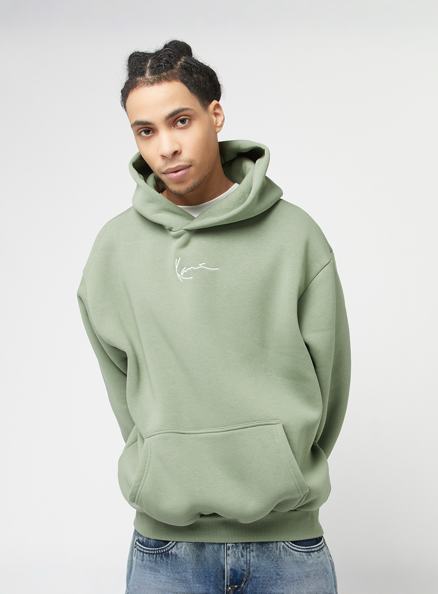 Karl Kani, Small Signature Essential Oversized Hoodie, green, Image 1 of 4