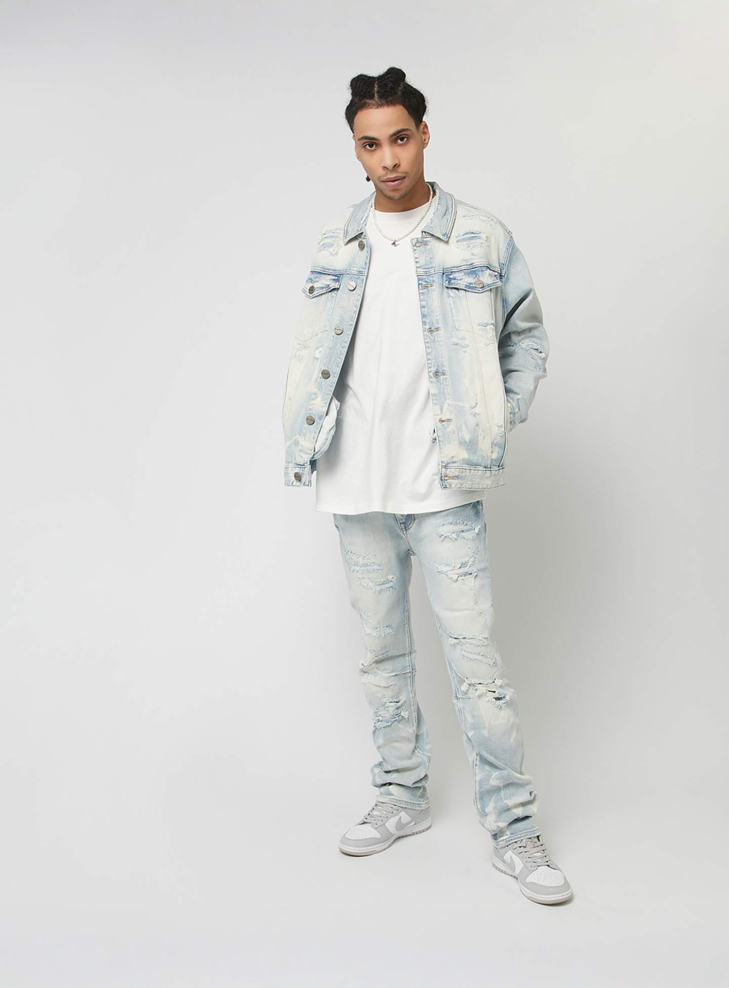 Smoke Rise, Vintage Rip & Repair Denim Jacket, blue, Image 4 of 4