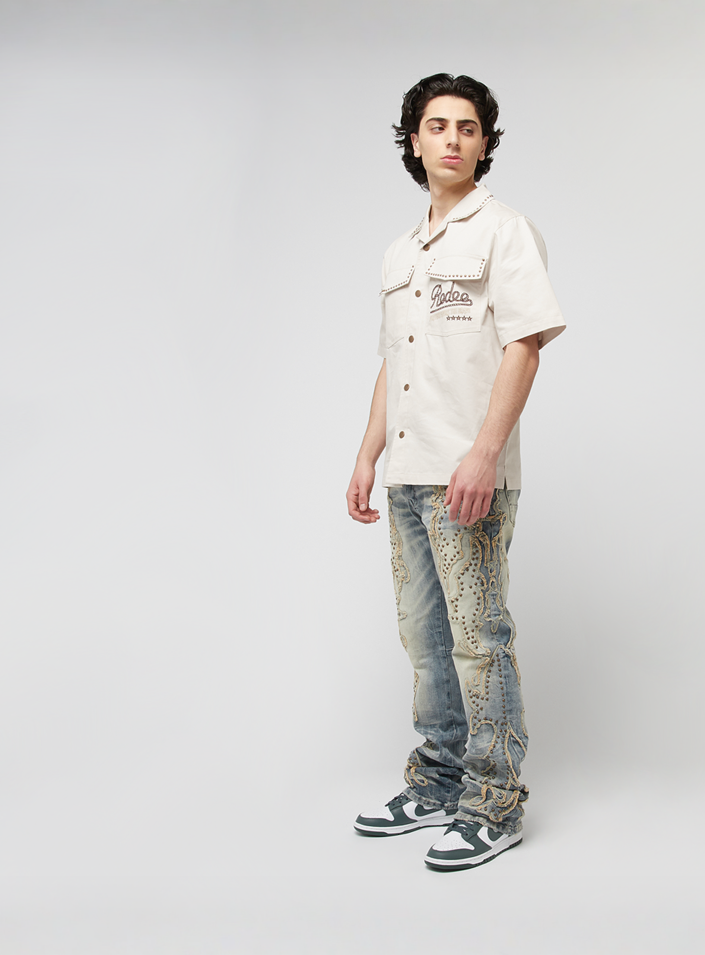 Smoke Rise, Western Short Sleeve Rodeo Shirt, beige, Image 5 of 5